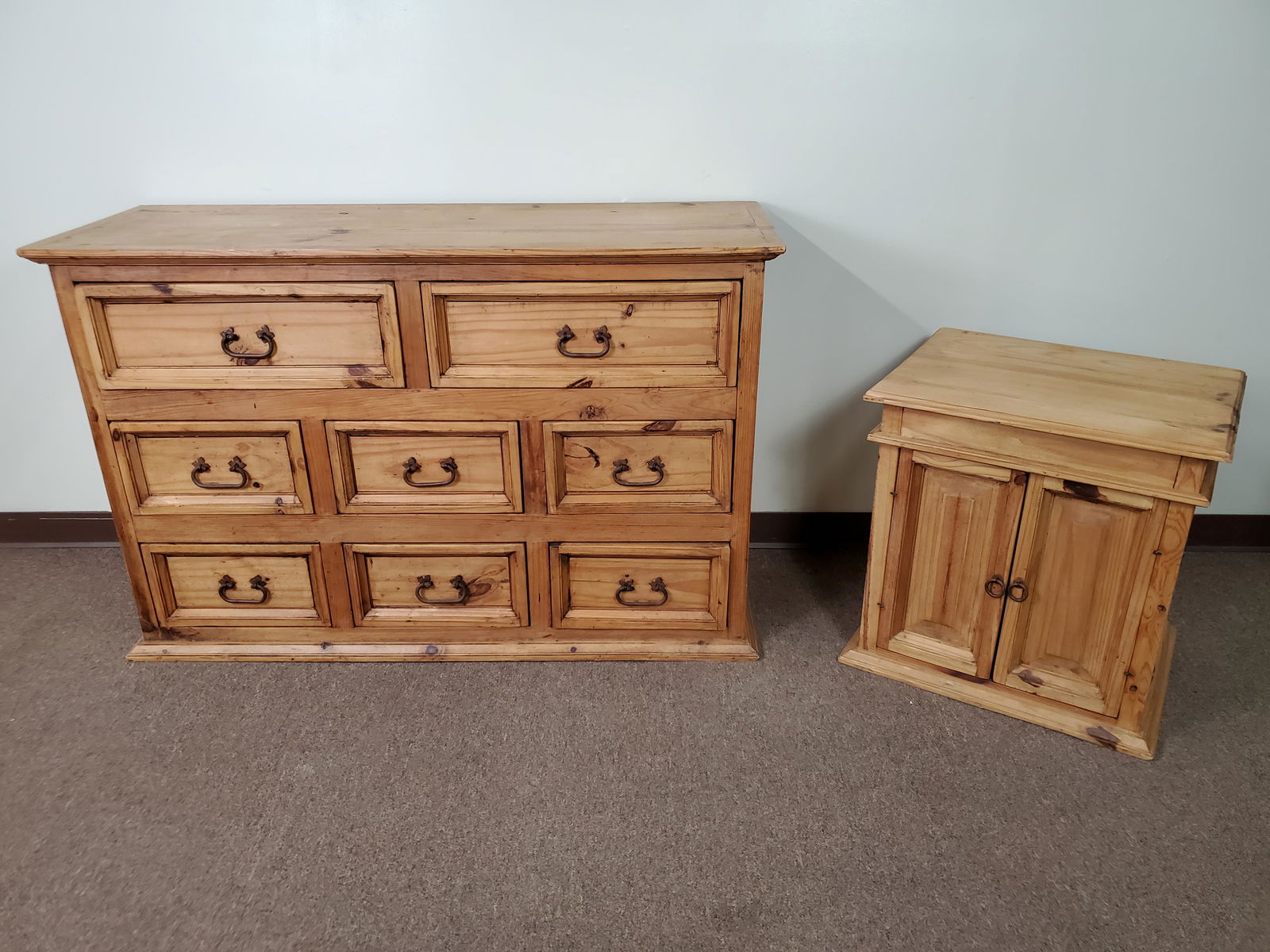 Pine 8 Drawer Dresser & Nightstand (1 of 8)