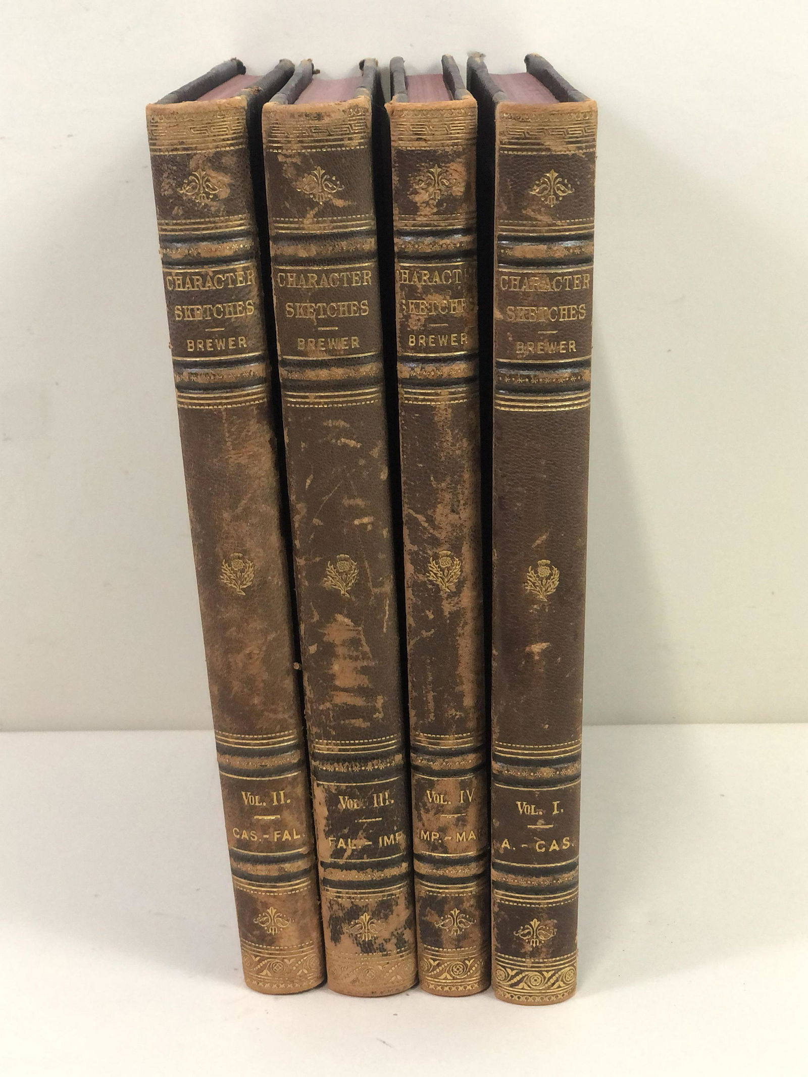 4 Vols of "Character Sketches" Leather Bound Books (1 of 20)