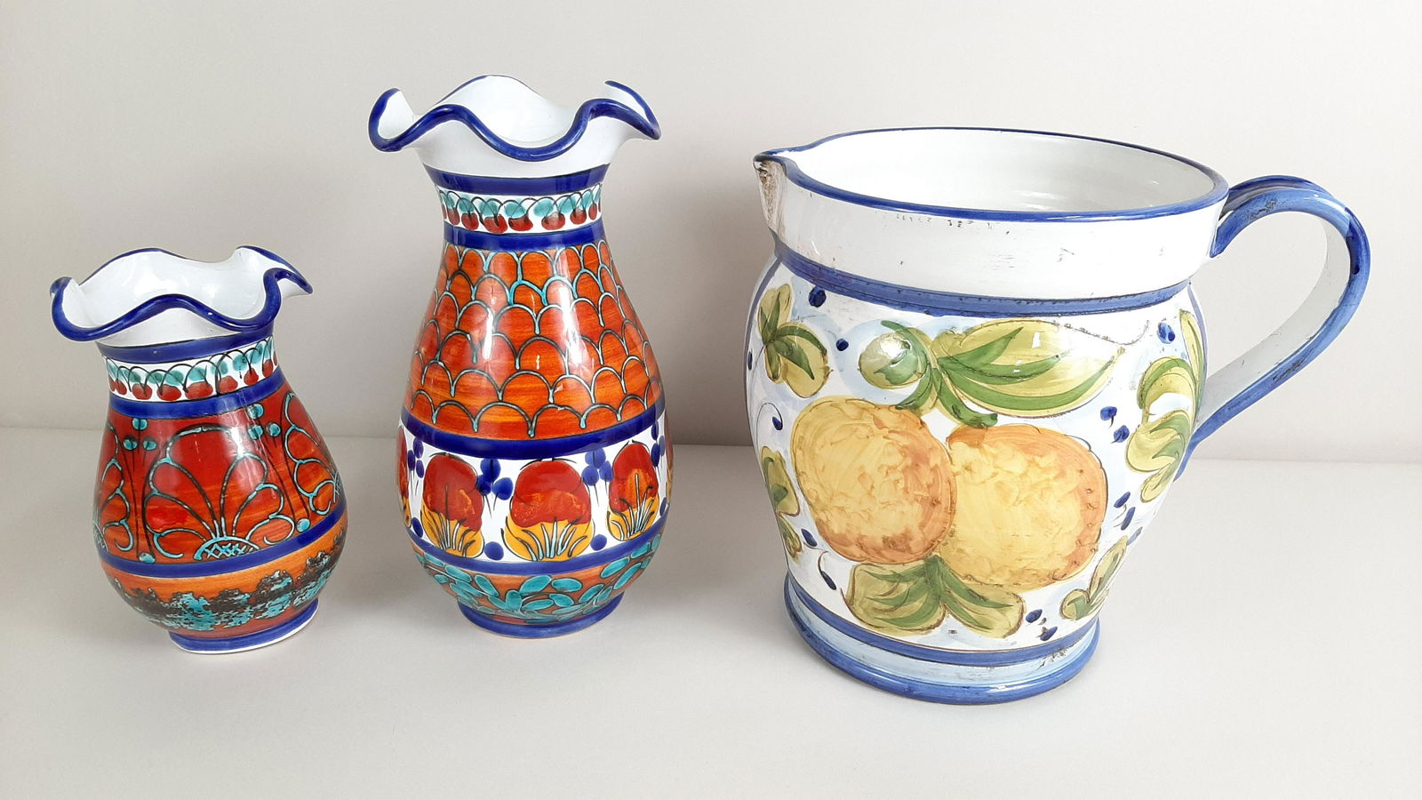 3 Pcs Italian Faience Ceramics (1 of 3)