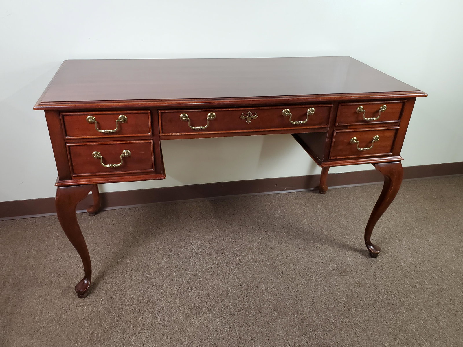 Desk: 50" wide X 10" deep X 30 1/4" high. IMPORTANT: Before bidding, please read the terms and conditions. When you registered for the auction you agreed to these terms and will be required to comply with t