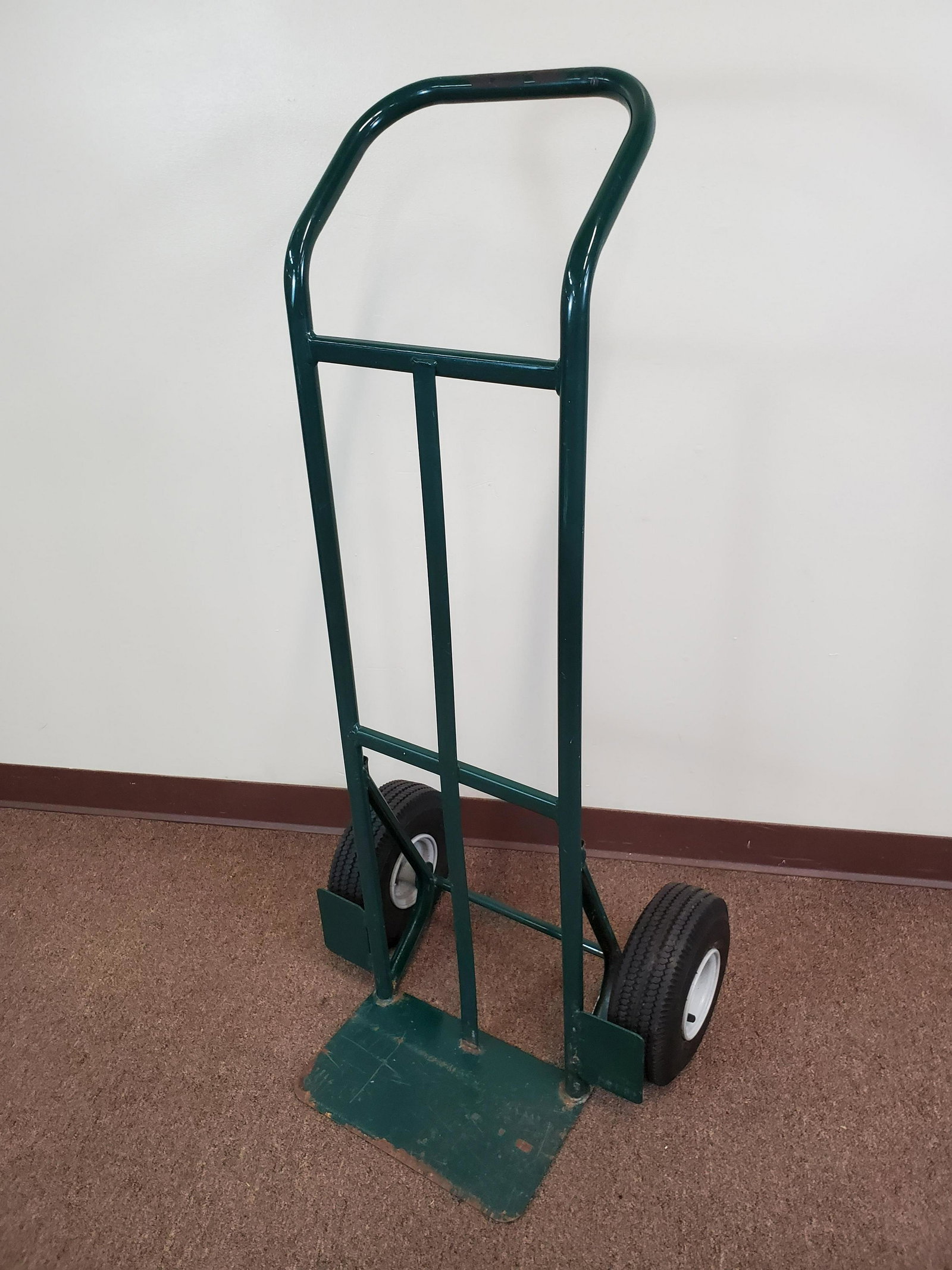 Hand Cart: 21"wide X 18" deep X 47" high. IMPORTANT: Before bidding, please read the terms and conditions. When you registered for the auction you agreed to these terms and will be required to comply with them.