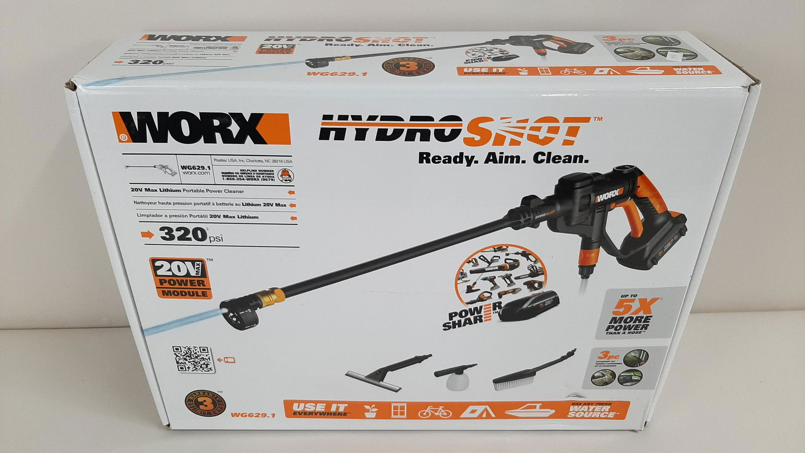 Worx HydroShot 20V Portable Power Cleaner (1 of 2)
