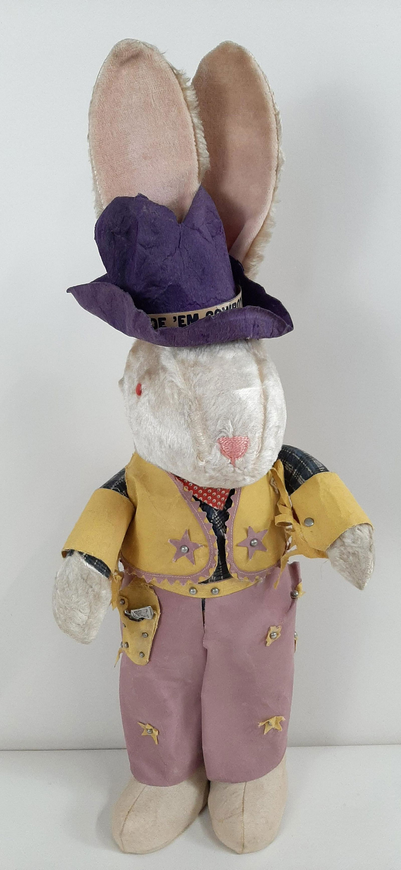 27" Vintage Cowboy Easter Bunny (1 of 5)