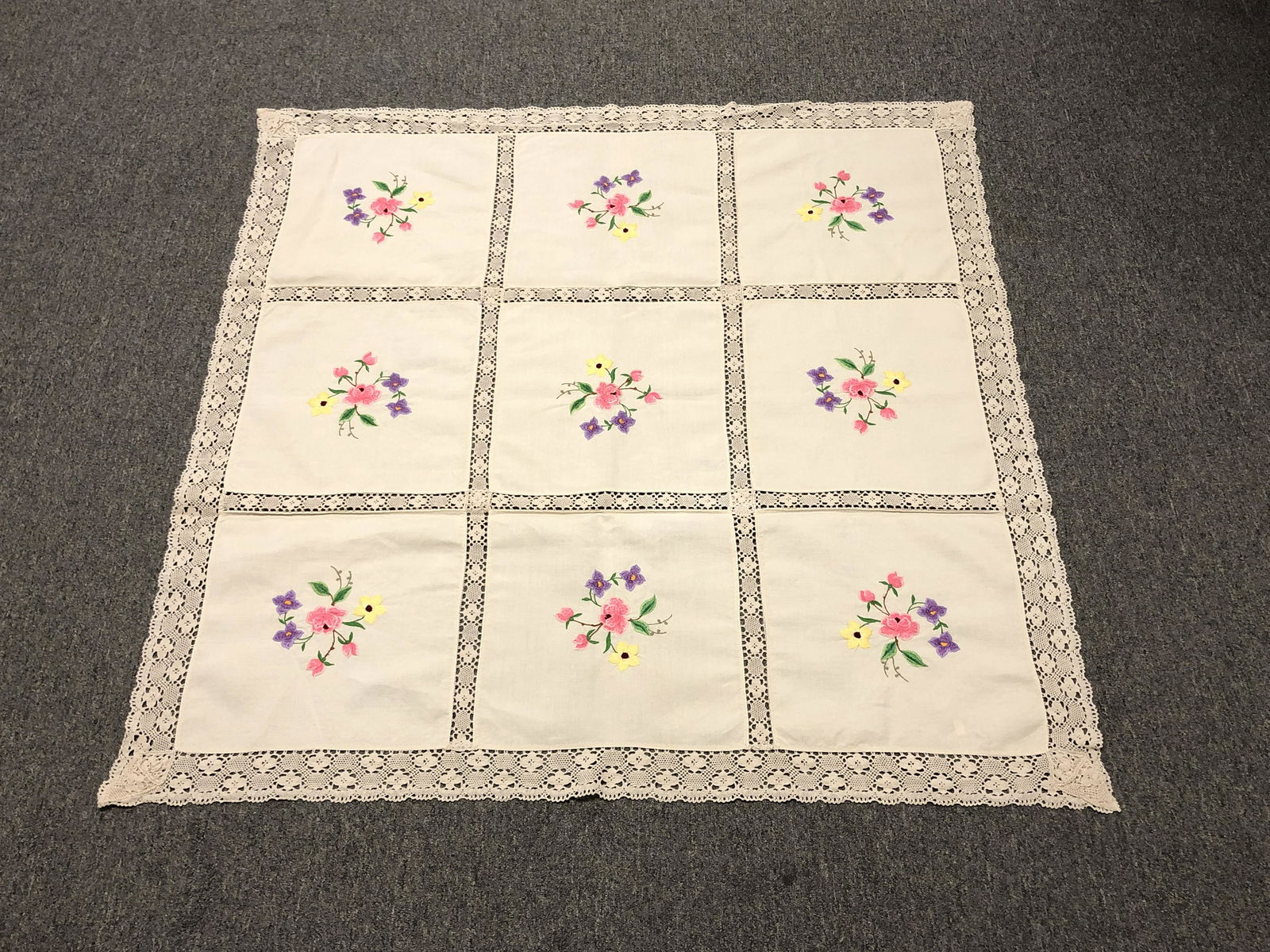 Vintage Embroidered & Needlework Tablecloth (1 of 5)