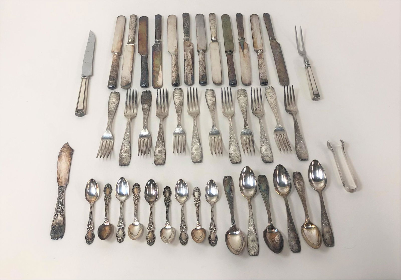 43 Pcs 19th Century Gorham Silverplate Flatware (1 of 4)