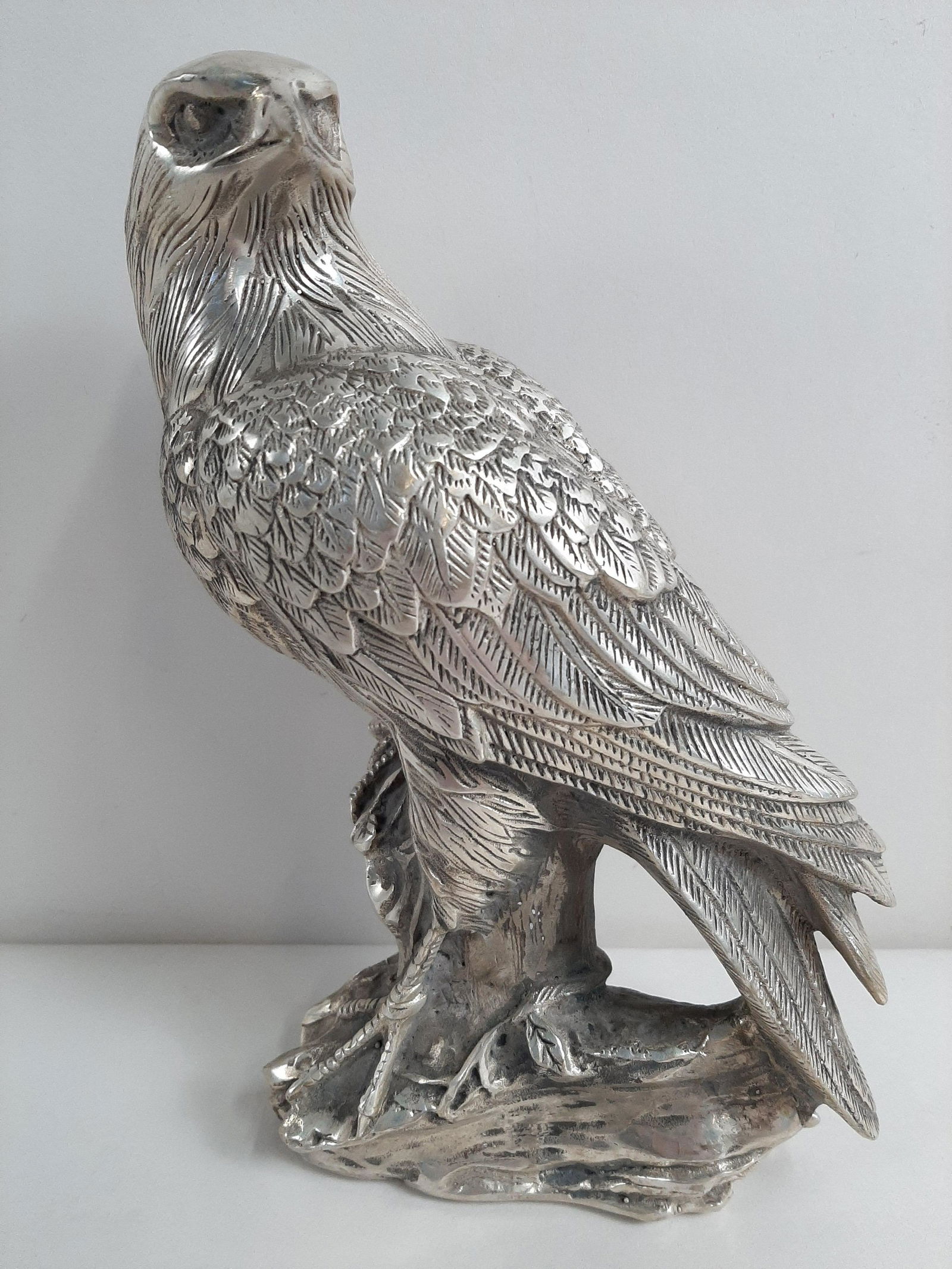 Tibetan Silver Falcon Sculpture (1 of 4)