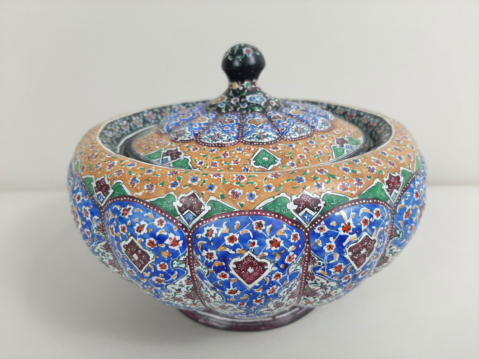 Antique Enameled Covered Bowl (1 of 3)