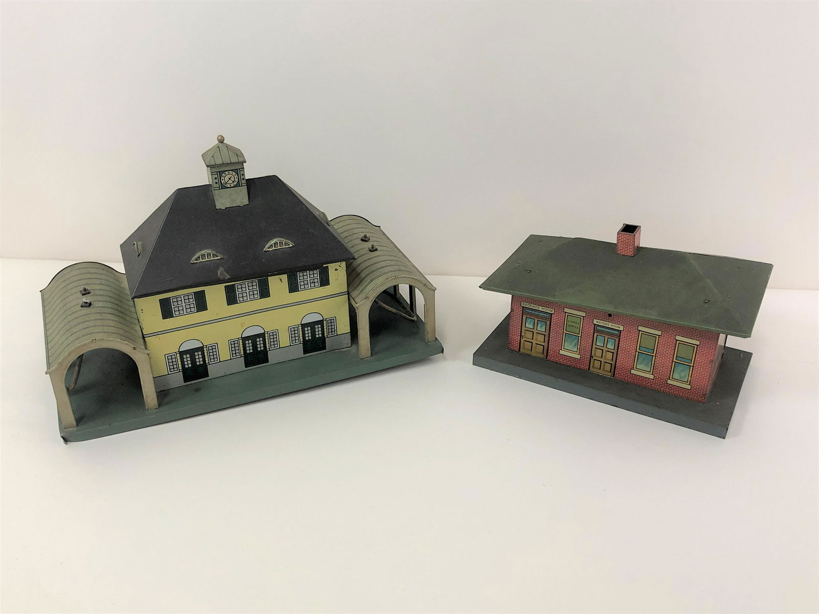 2 Tin Lithograph Railroad Stations (1 of 12)