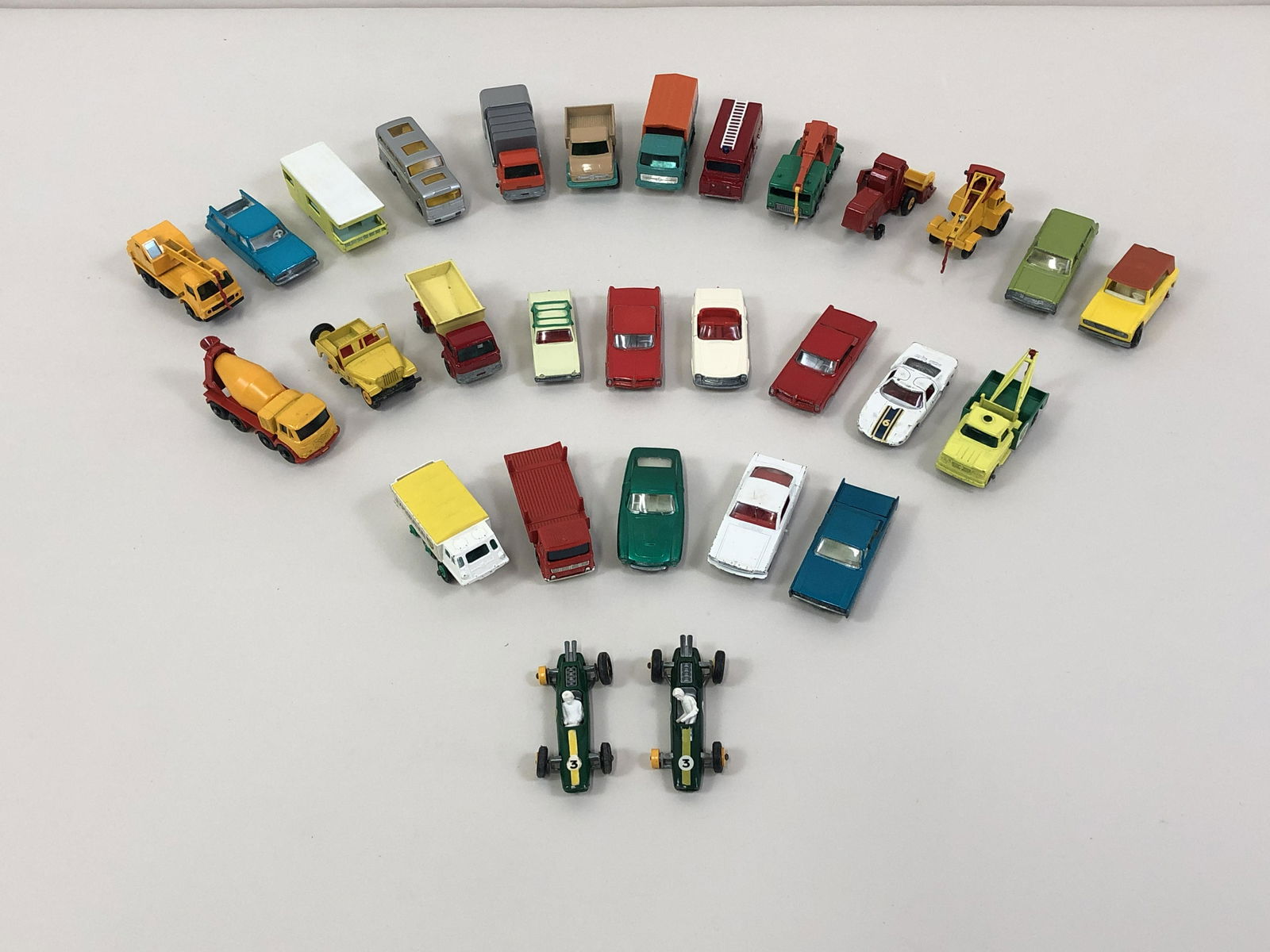 29 Pcs Lesney Matchbox Cars: 1/2" to 1 1/2" high. IMPORTANT: Before bidding, please read the terms and conditions. When you registered for the auction you agreed to these terms and will be required to comply with them.
