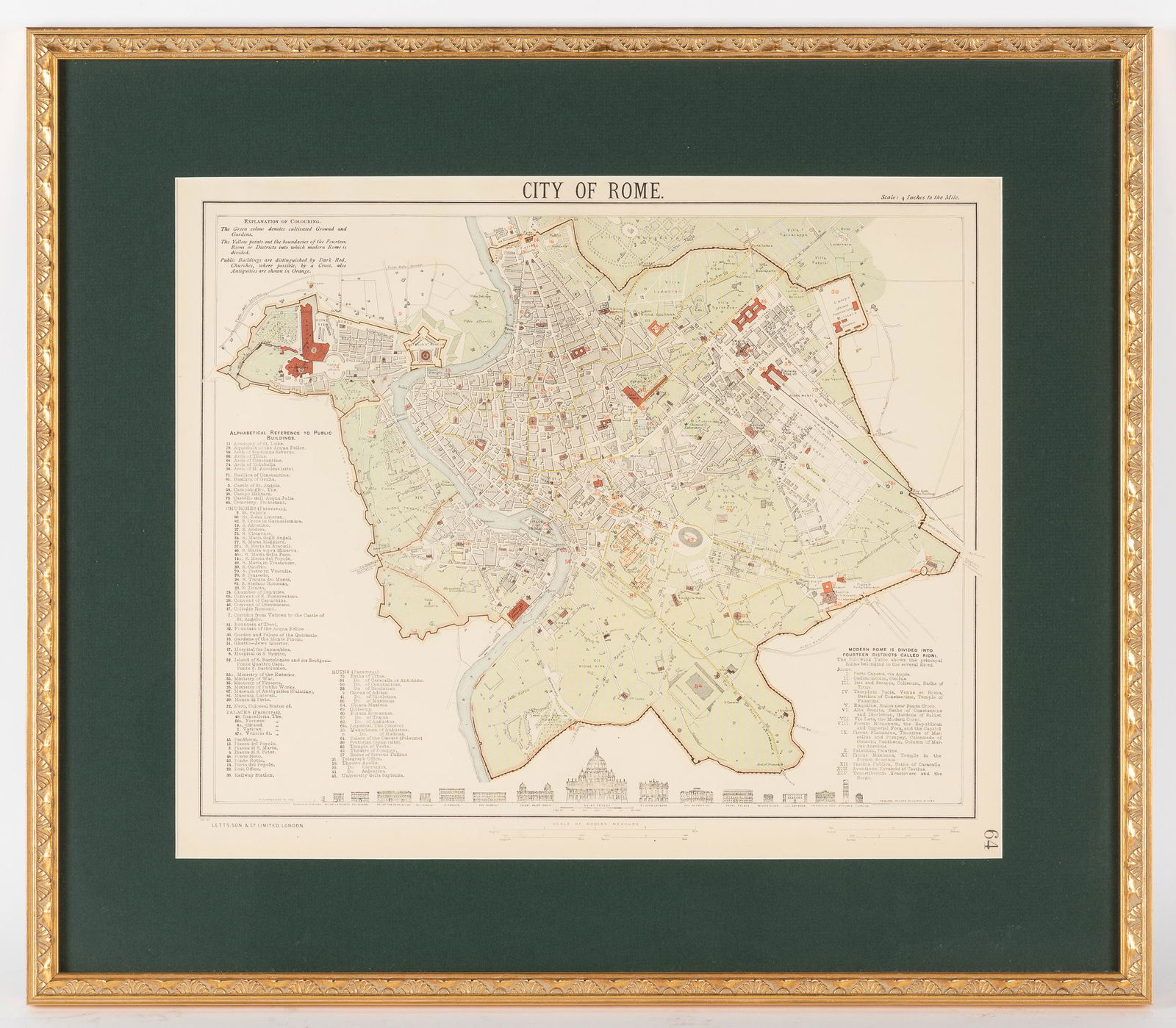 Letts & Son 1890 Map of Rome (1 of 3)