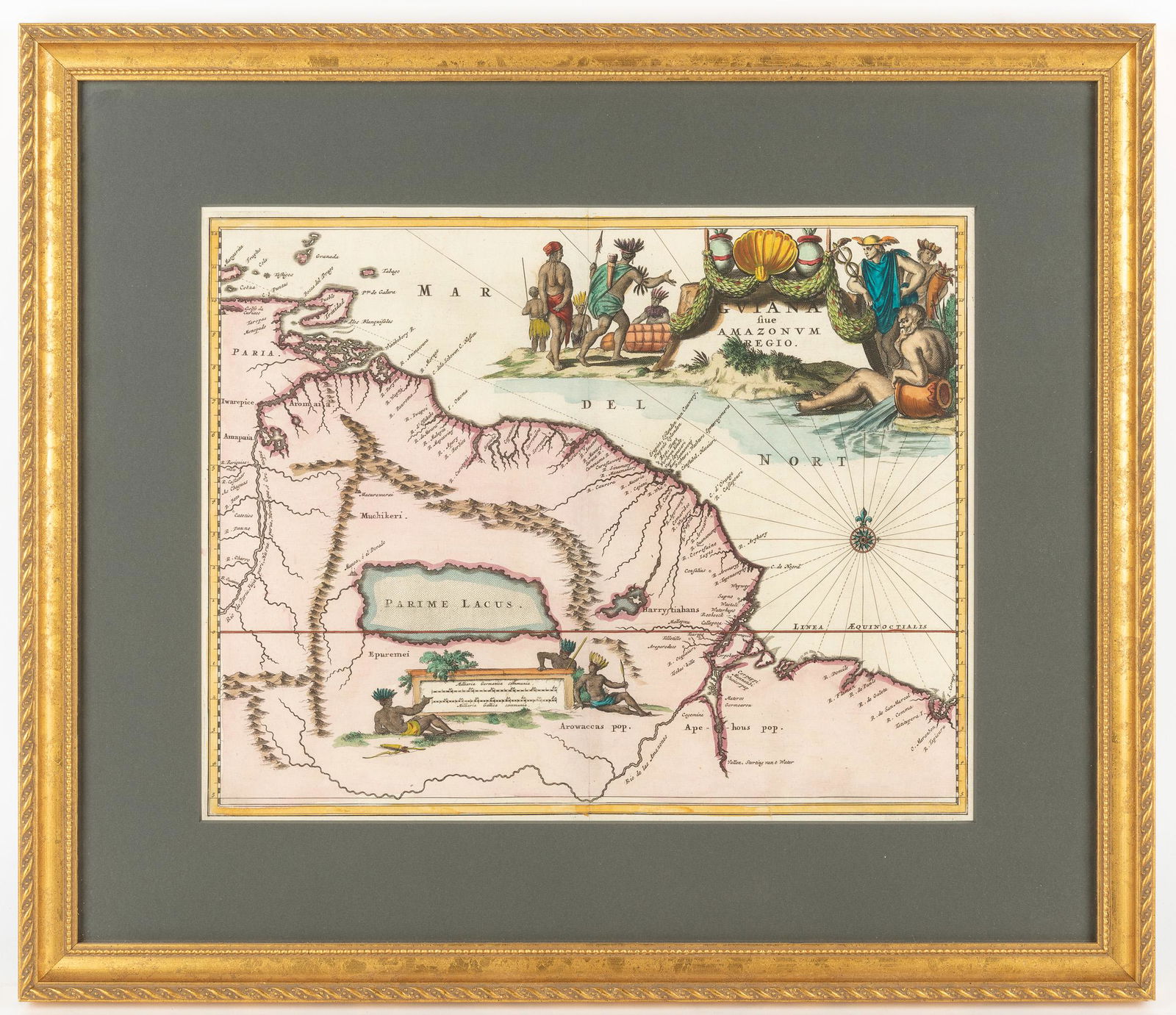 Montanus 1673 Map of South America & Amazon (1 of 3)