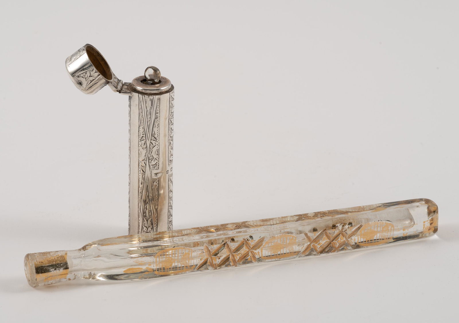 Antique Sterling Perfume Bottle and Scent Bottle (1 of 8)
