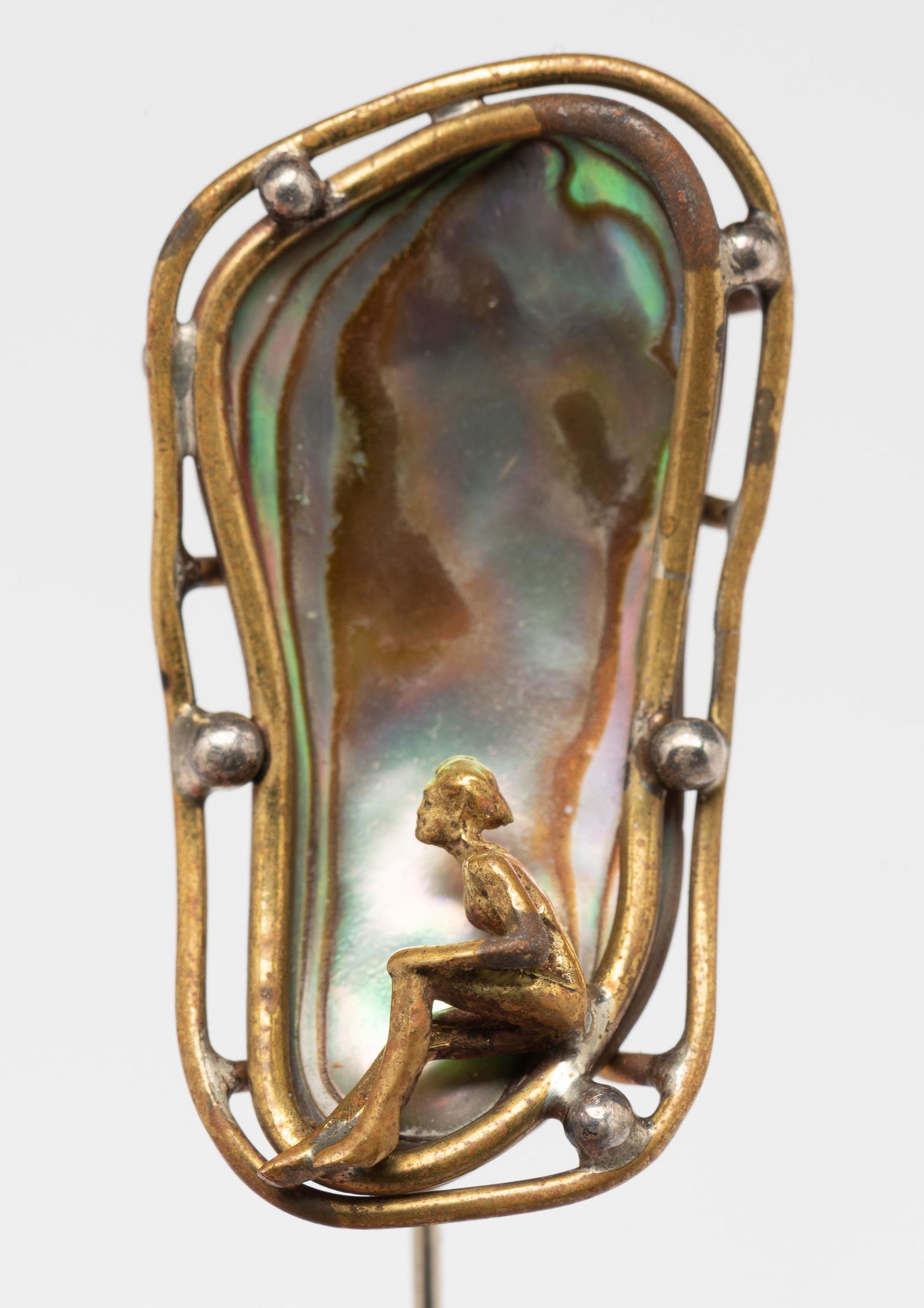 Handmade Abalone Stick Pin: Shell 1-1/3" high. IMPORTANT: Before bidding, please read the terms and conditions. When you registered for the auction you agreed to these terms and will be required to comply with them.