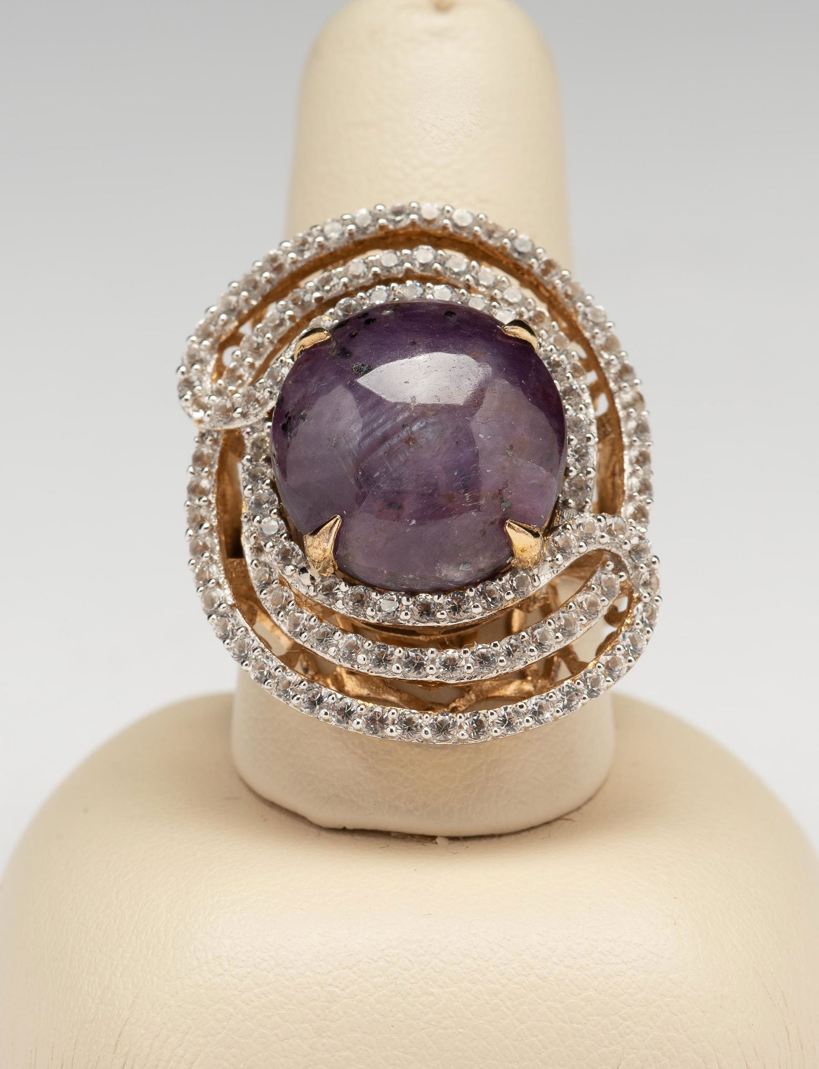 16.35 Ct Ruby & White Sapphire Ring GLA (1 of 5)