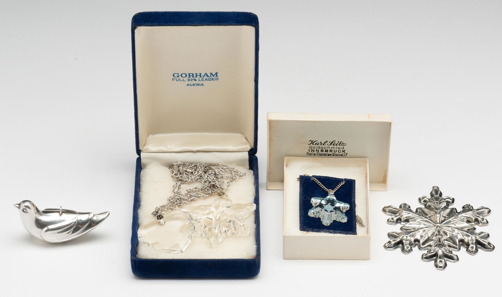 5 Sterling Ornaments & Gorham Crystal Pendants (1 of 15)