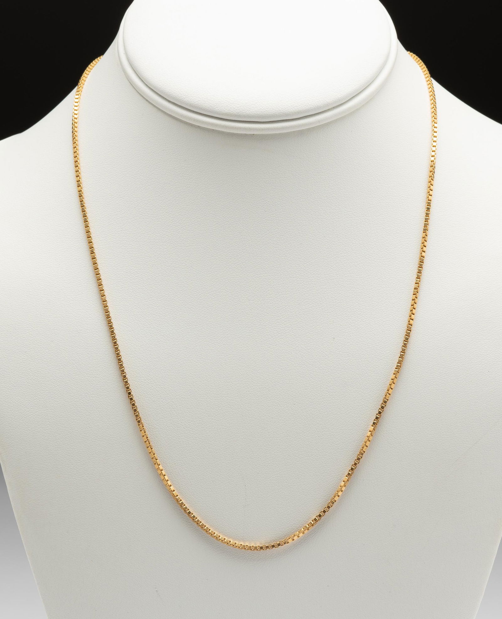 18K Italian Gold Box Chain Necklace (1 of 4)