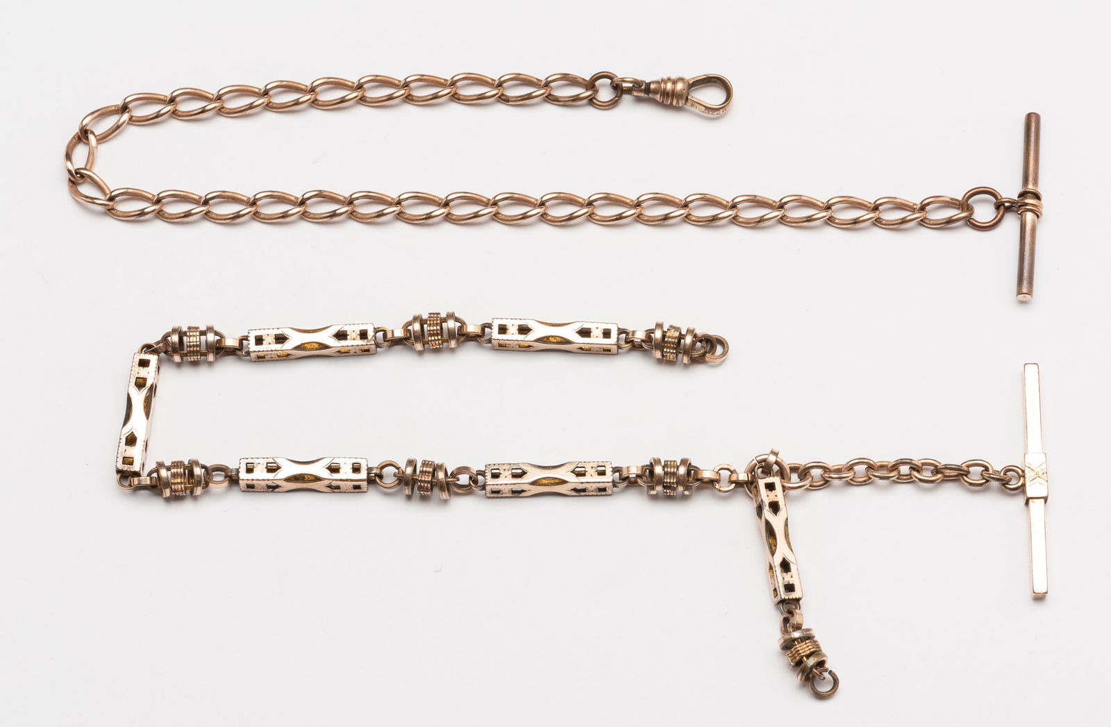 2 Gold Filled Victorian Pocket Watch Chains (1 of 2)