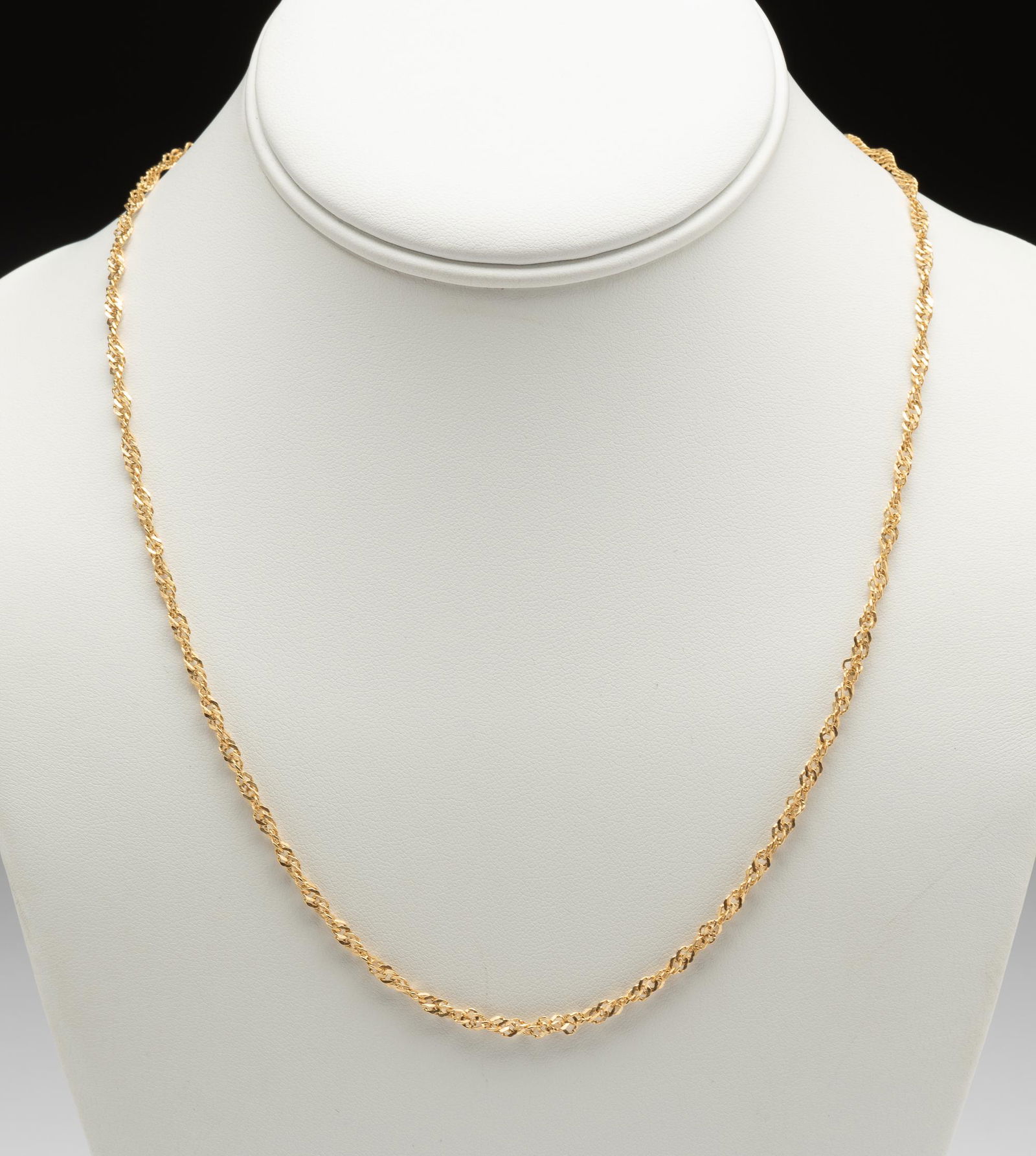 18K Italian Gold Flat Link Chain Necklace (1 of 4)
