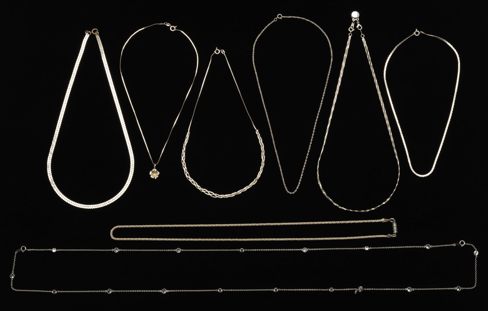 9 Sterling Necklaces & 1 Sterling Bracelet (1 of 20)