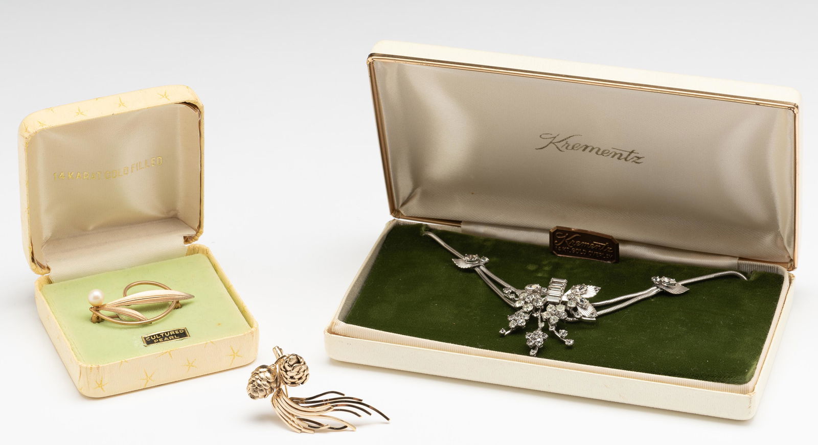 3 Pcs Vintage Jewelry Incl Krementz (1 of 8)
