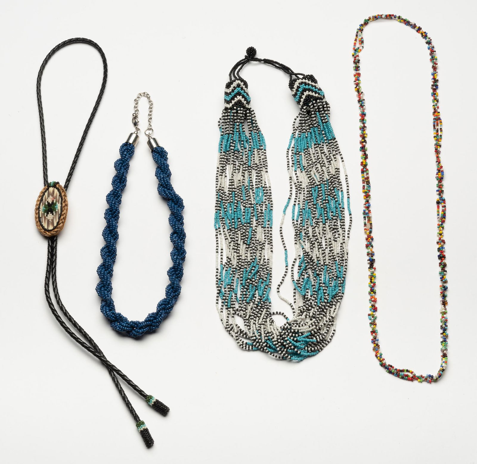 4 Pcs. Native American Beaded Necklaces & Bolo Tie (1 of 7)