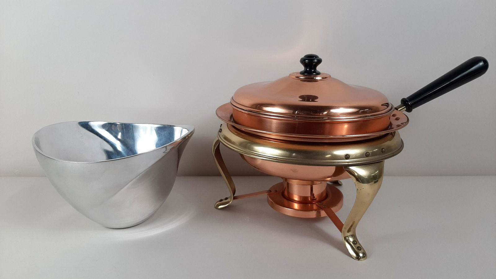 Nambe Pewter Bowl and Copper Chafing Dish (1 of 5)