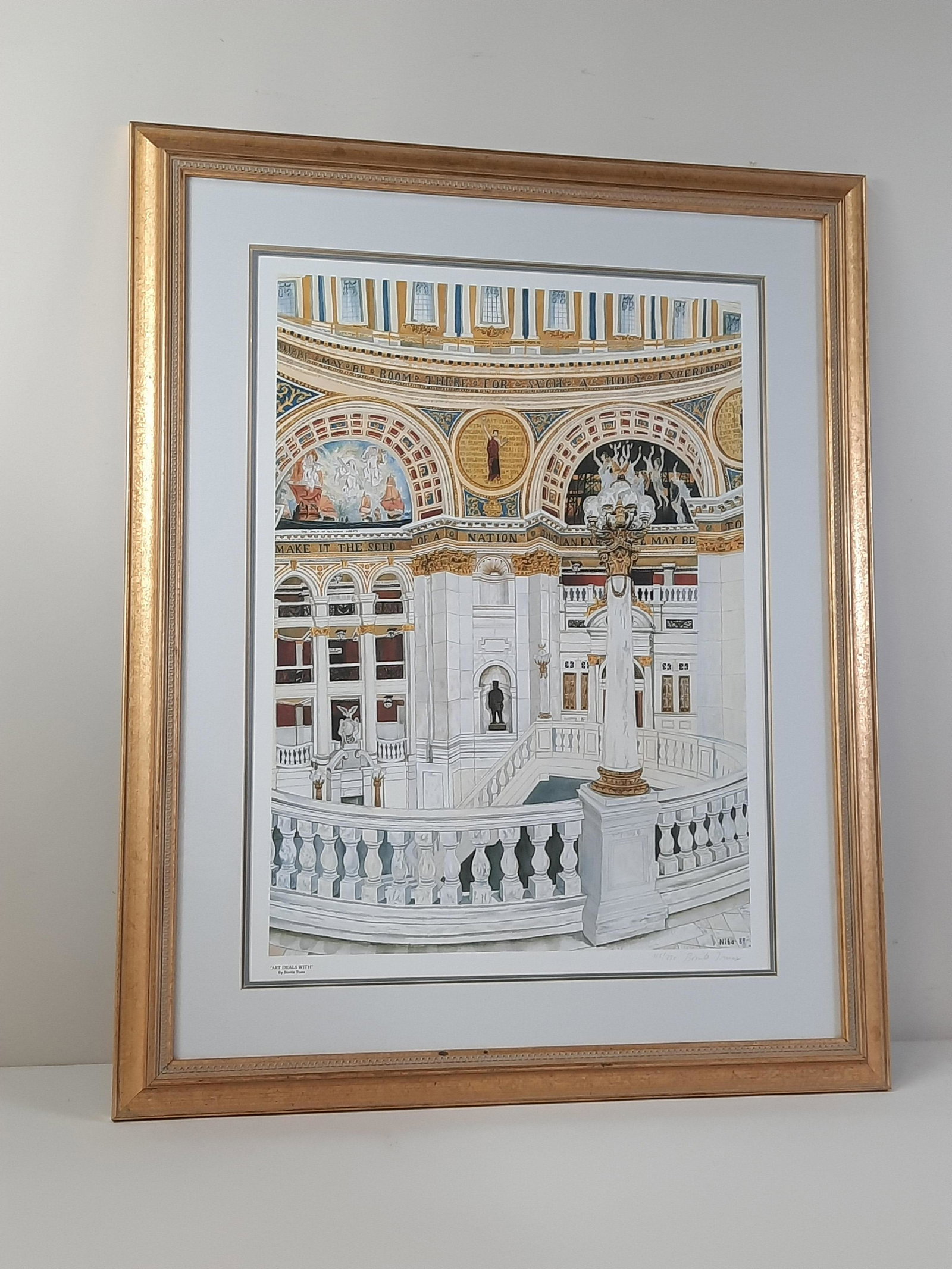 Bonita Truax "Art Deals With" Limited Ed. Print: Edition number 115 / 330. Overall with frame 37" high x 30" wide. IMPORTANT: Before bidding, please read the terms and conditions. When you registered for the auction you agreed to these terms and wil