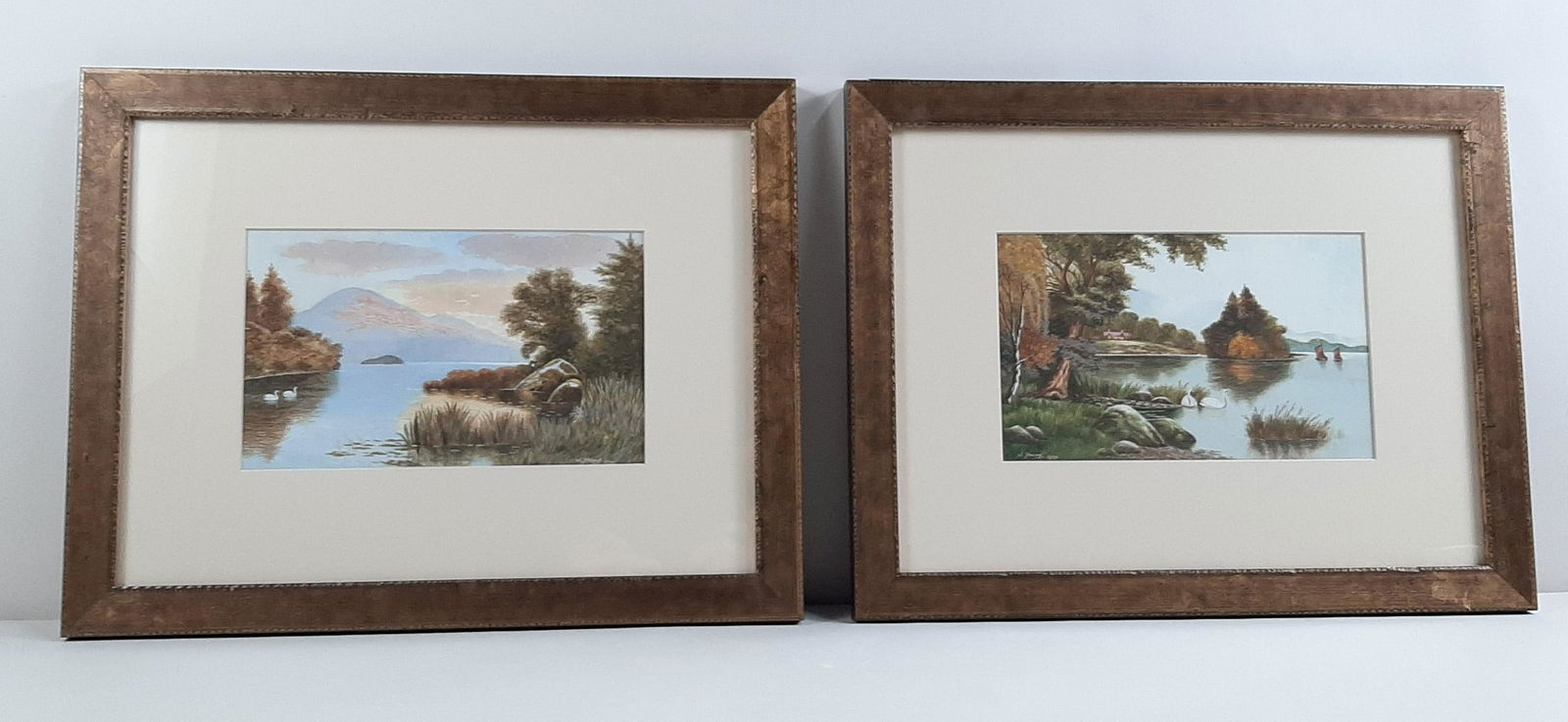 Pr John Young Loch Lomond Watercolors: Both dated 1920. Each overall with frame 18" wide X 14" high. IMPORTANT: Before bidding, please read the terms and conditions. When you registered for the auction you agreed to these terms and will be
