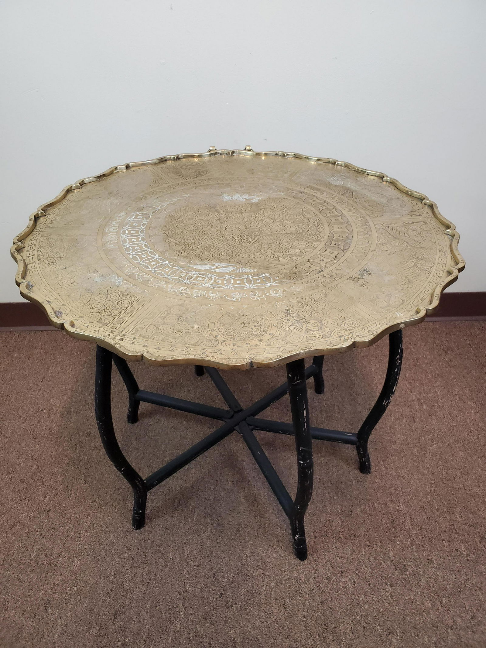 Heavy Brass Tray Table (1 of 9)