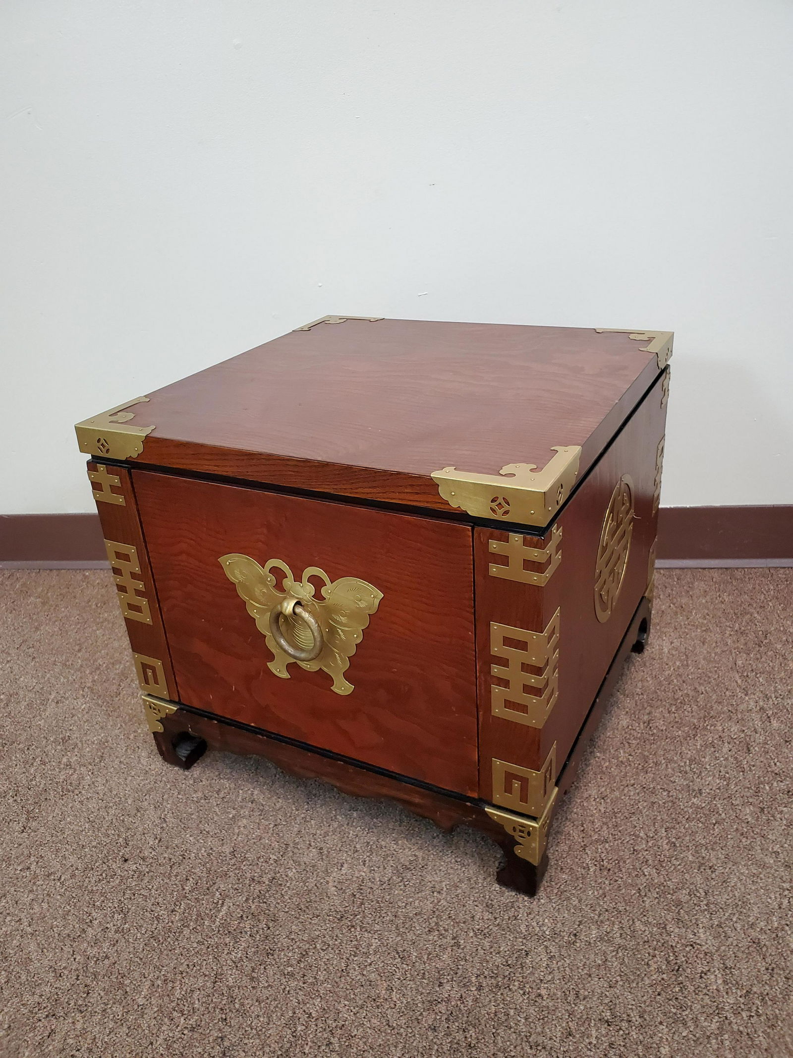 Asian Brass & Wood Low Table (1 of 4)