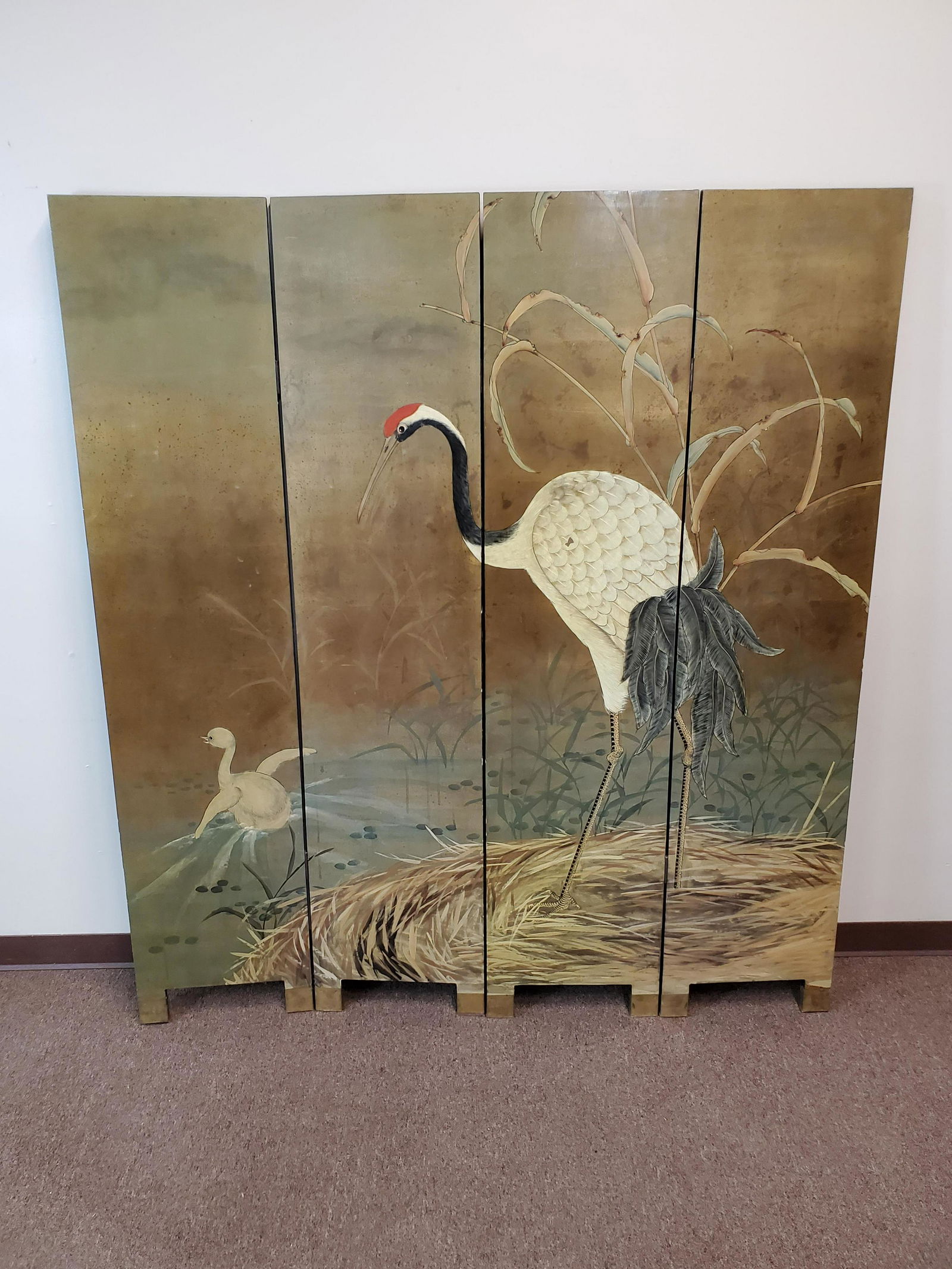 Bird Painted Asian Room Screen (1 of 11)