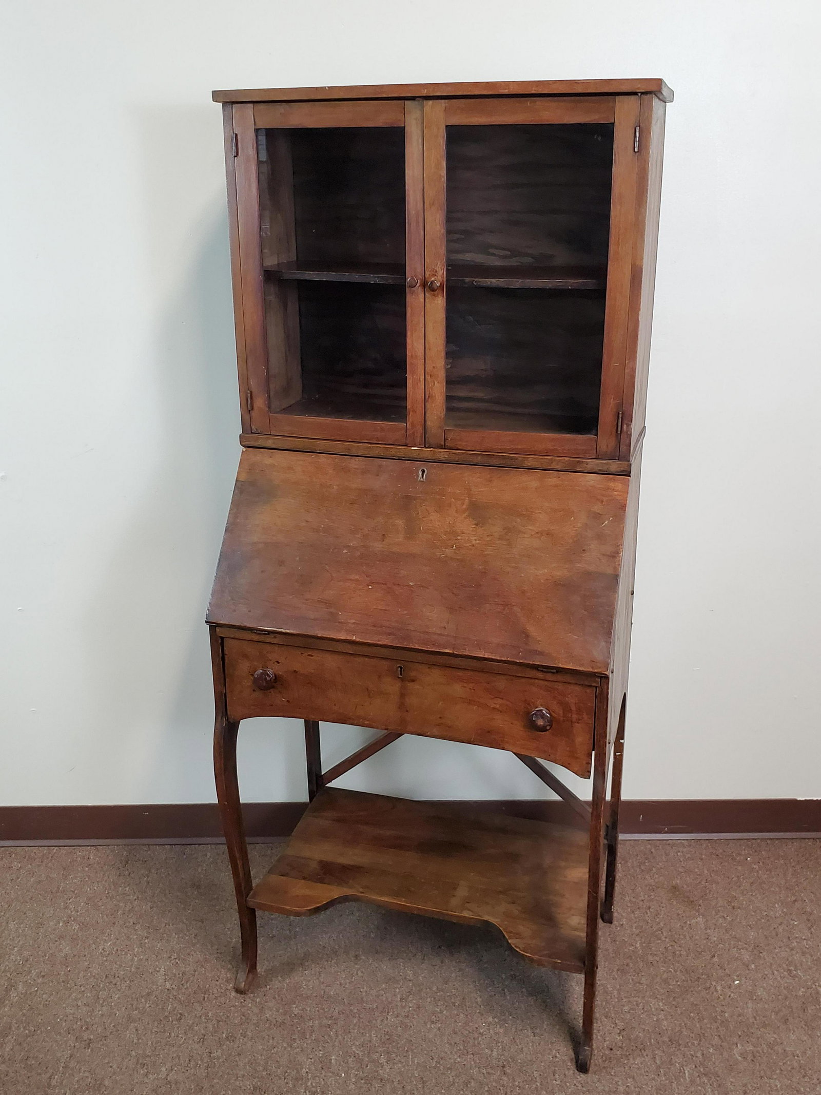 Secretary Desk: 25 1/2" wide X 25 3/4" deep X 62" high. IMPORTANT: Before bidding, please read the terms and conditions. When you registered for the auction you agreed to these terms and will be required to comply wi