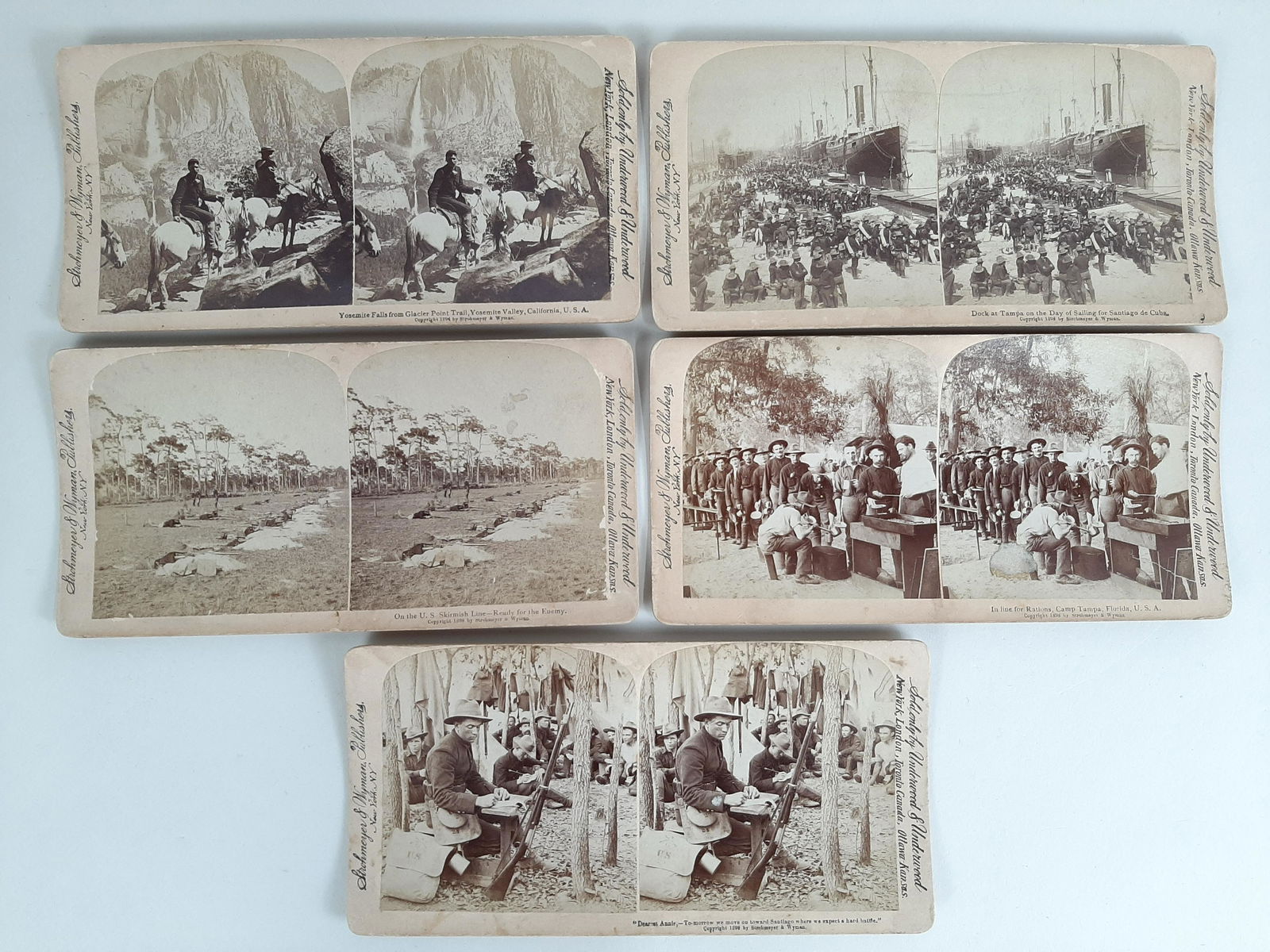 5 Stereoview Cards incl. Spanish American War (1 of 4)
