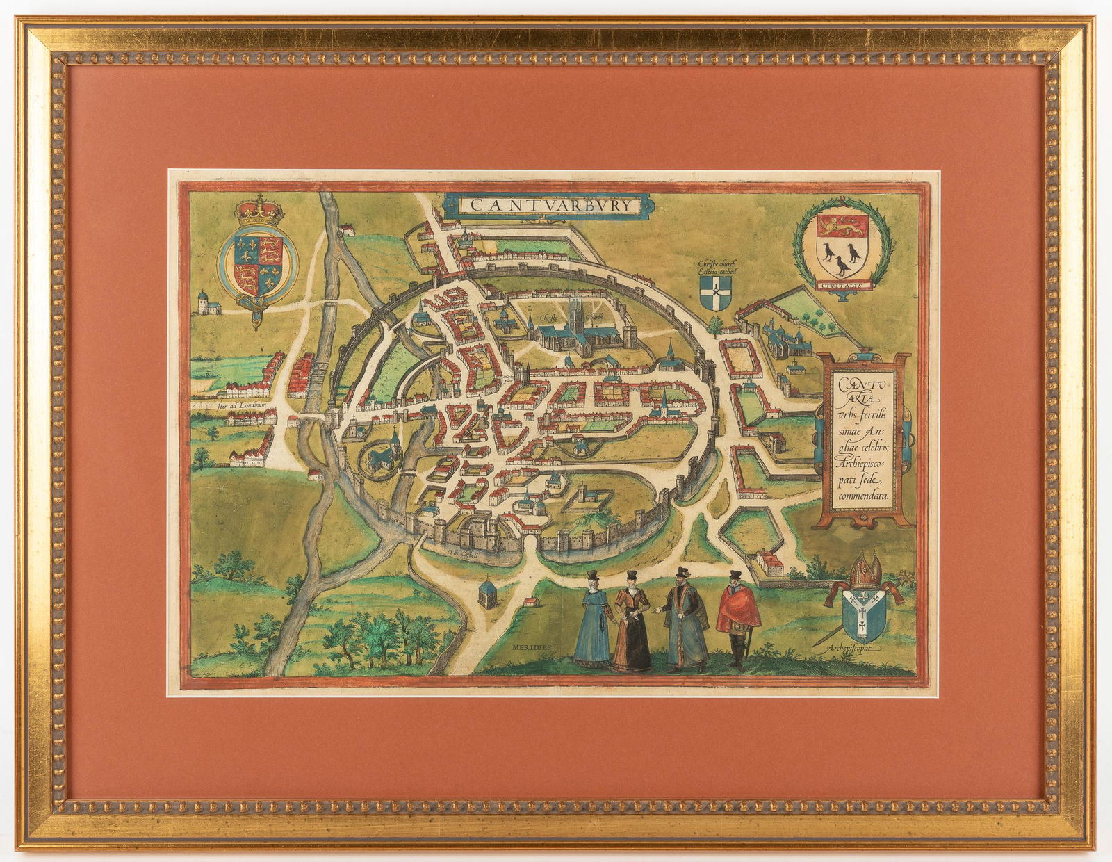 Braun & Hogenberg 1620 Map of Canterbury (1 of 3)