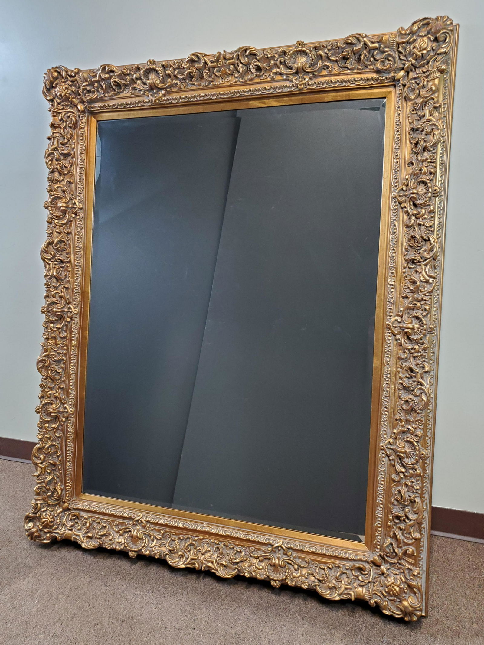 Large Gold Framed Mirror (1 of 5)