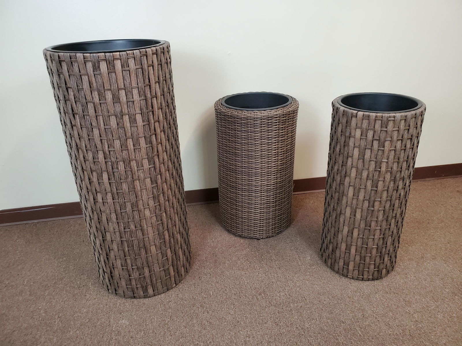 3 Woven Indoor/Outdoor Planter Columns (1 of 3)