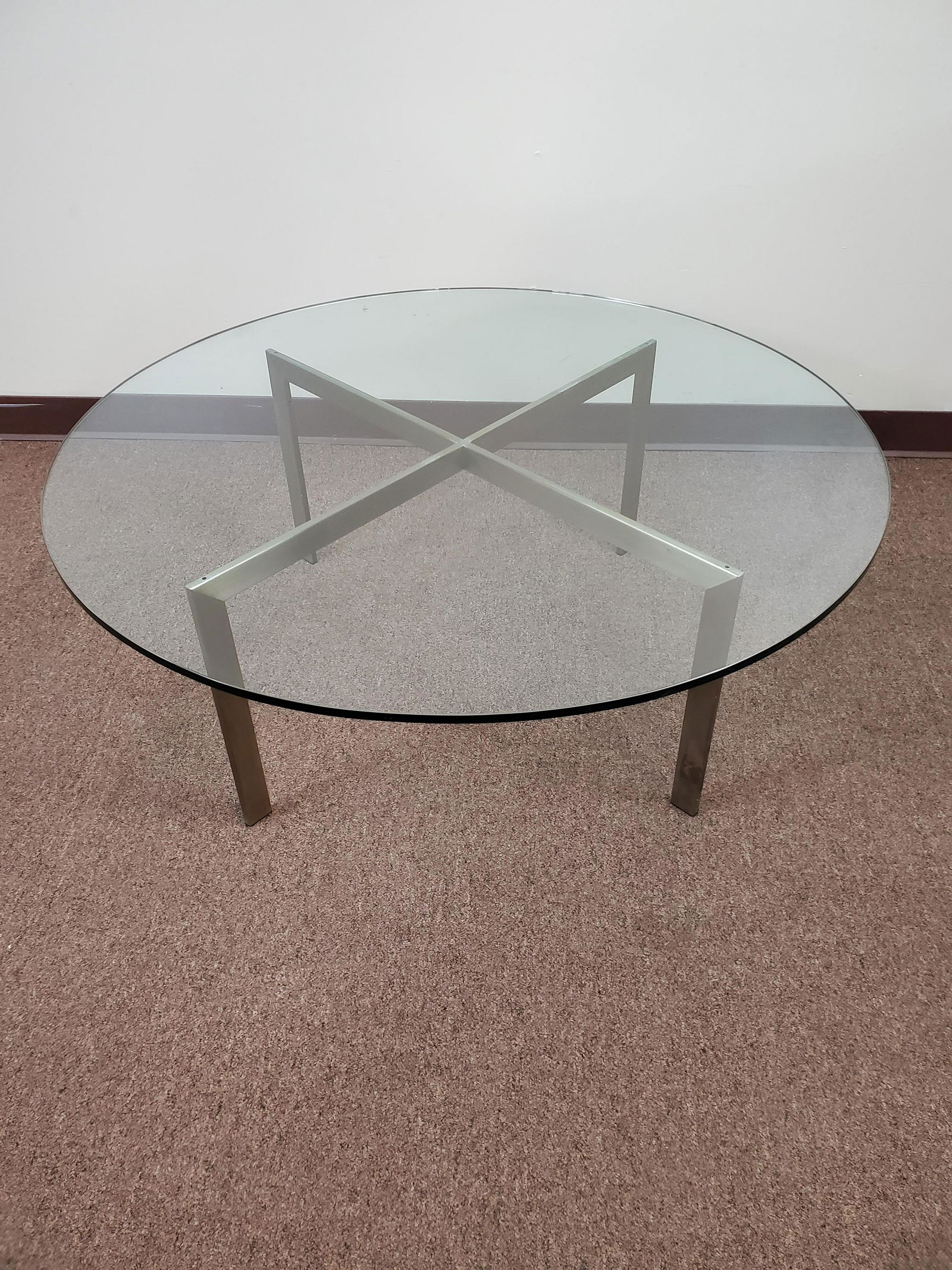 Metal Base Round Glass Top Coffee Table (1 of 5)