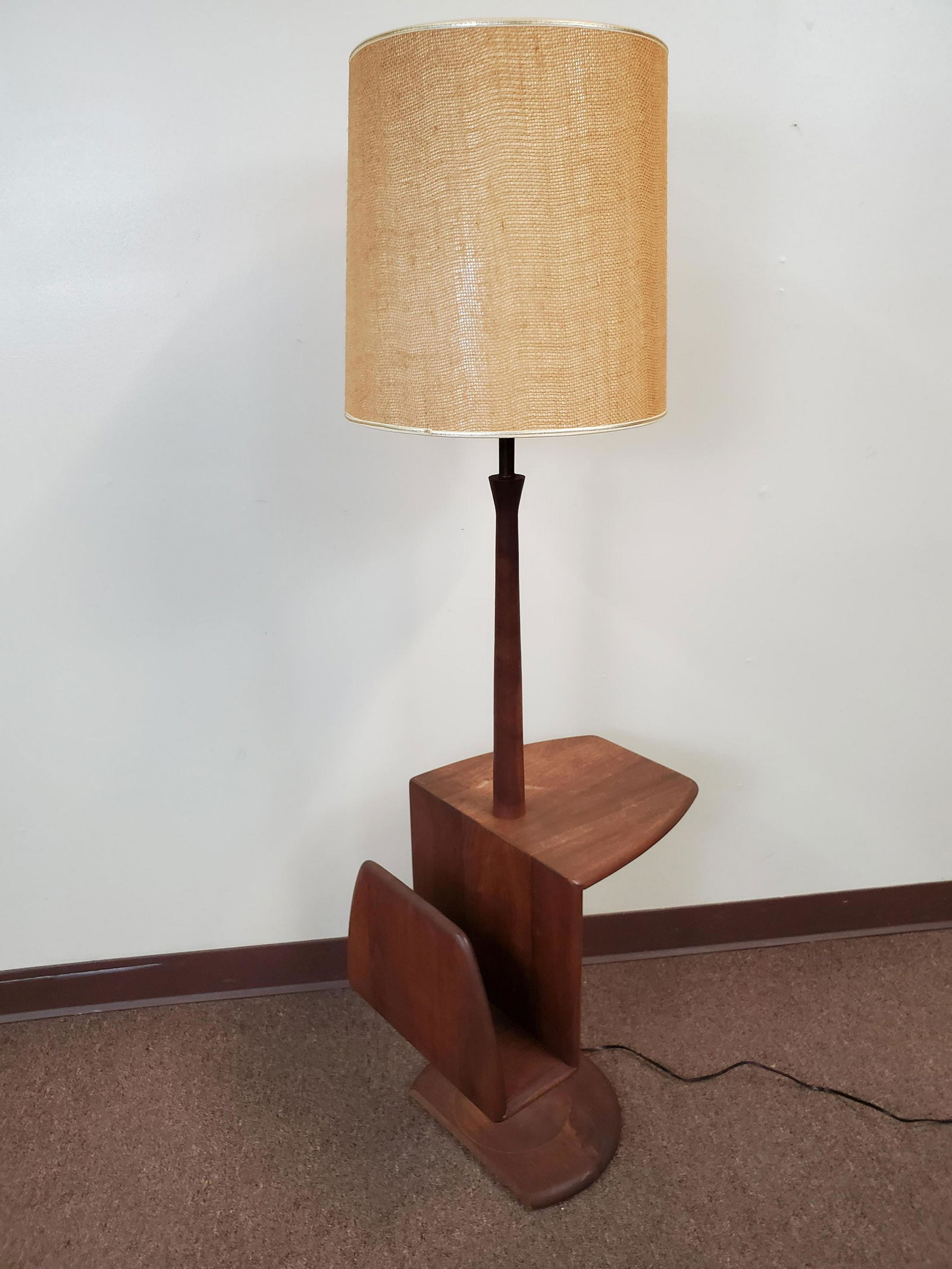 Laurel Teak Floor Lamp/ Magazine Rack (1 of 4)
