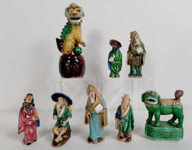 8 Vintage Chinese Mud Men and Figures (1 of 8)