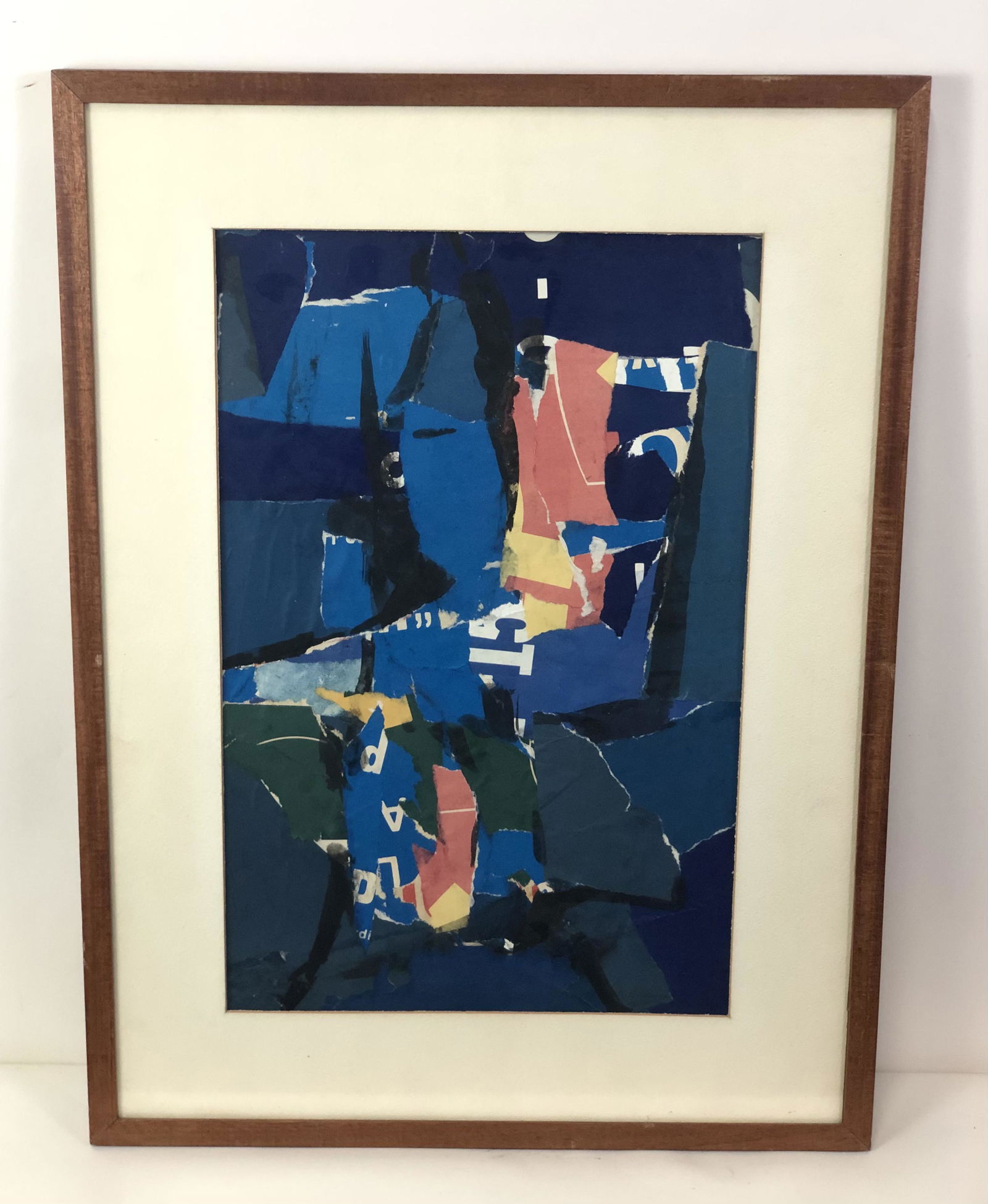 R. Kleeman "From A Rome Poster" Mixed Media Collage: From Rome Poster #1. Titled verso. Overall with frame 27 1/4" high x 20 1/4" wide. IMPORTANT: Before bidding, please read the terms and conditions. When you registered for the auction you agreed to th