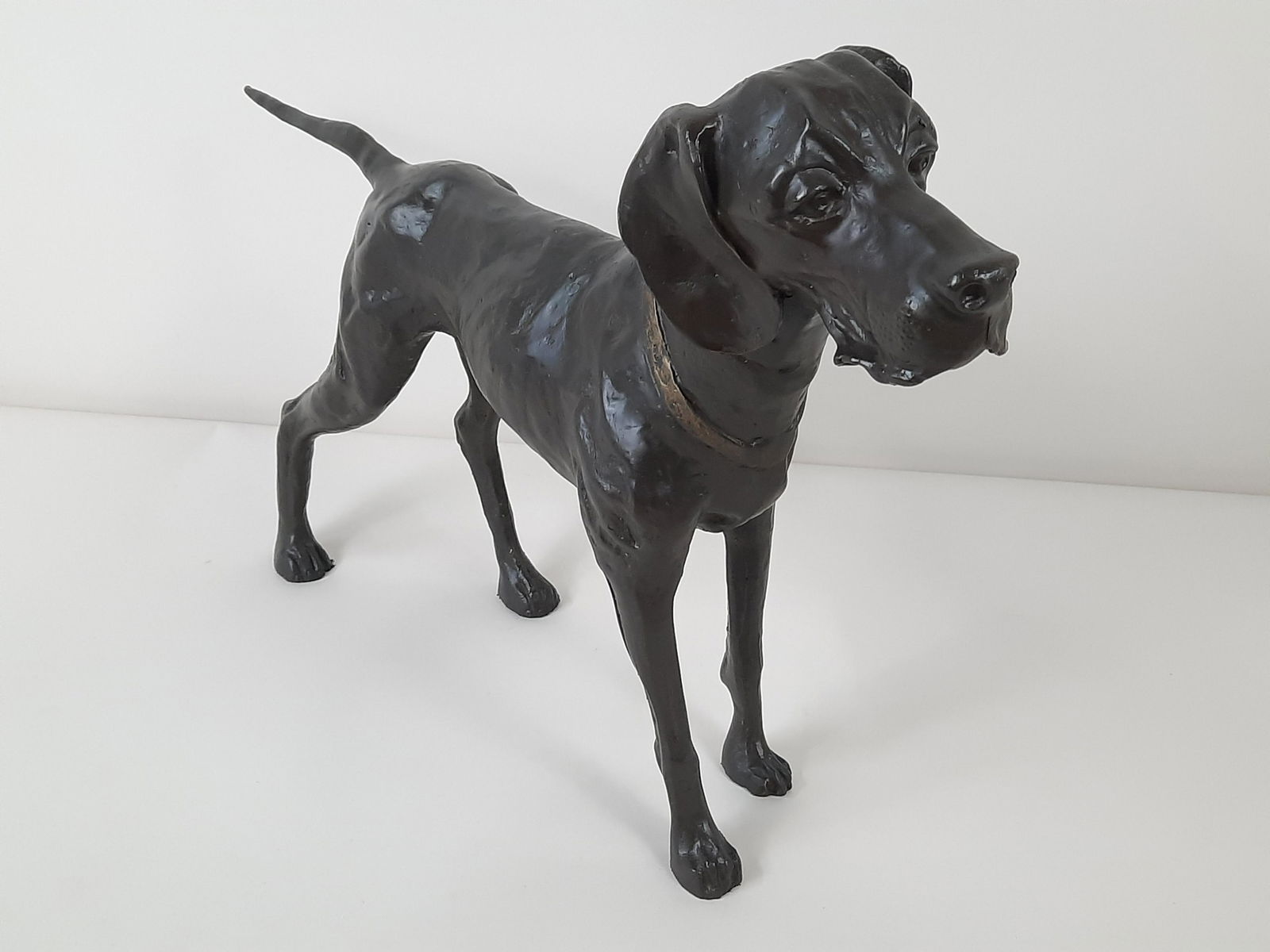 Cast Metal Pointer Dog Statue (1 of 4)