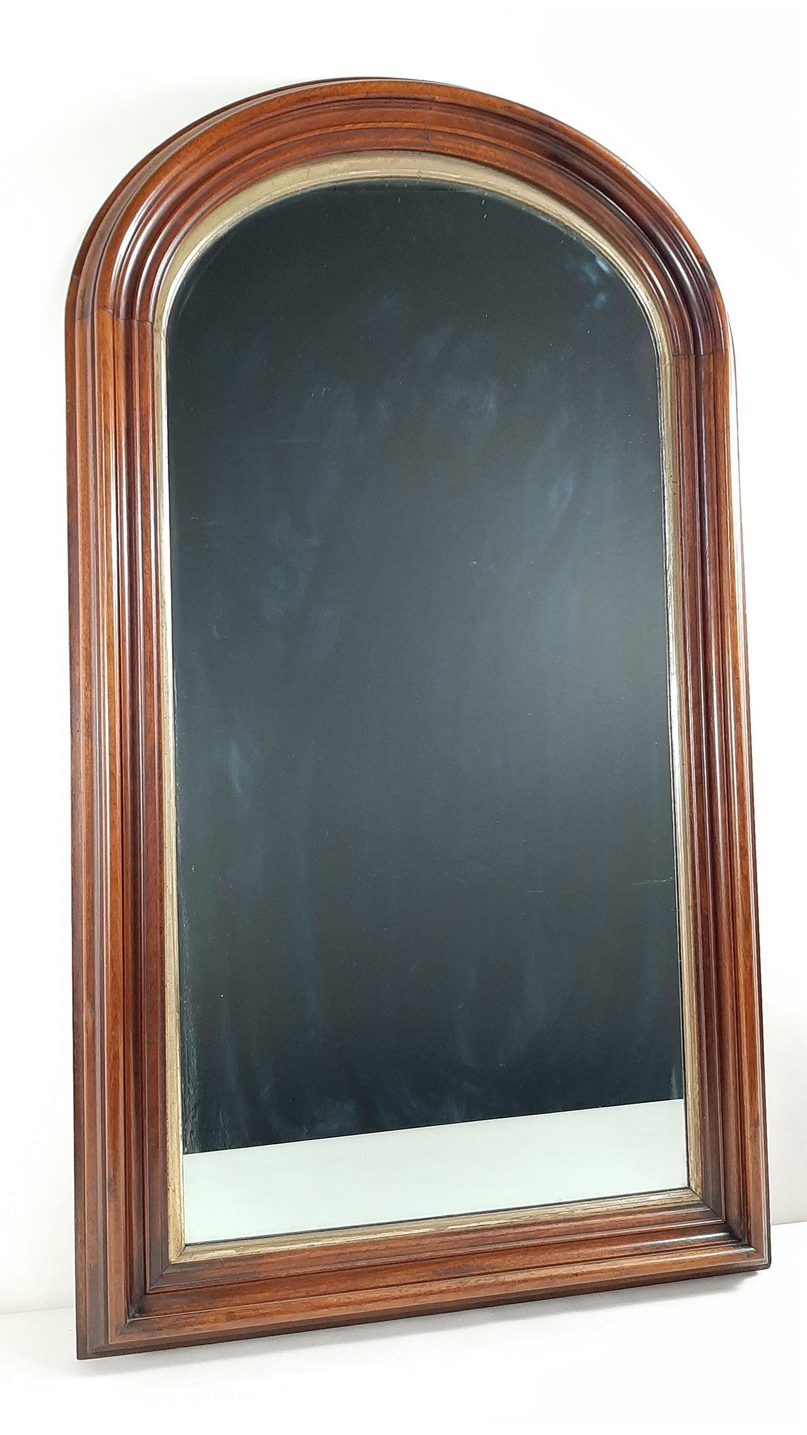 Antique Mirror: Overall with frame 26½" wide X 46½" high. IMPORTANT: Before bidding, please read the terms and conditions. When you registered for the auction you agreed to these terms and will be required to compl
