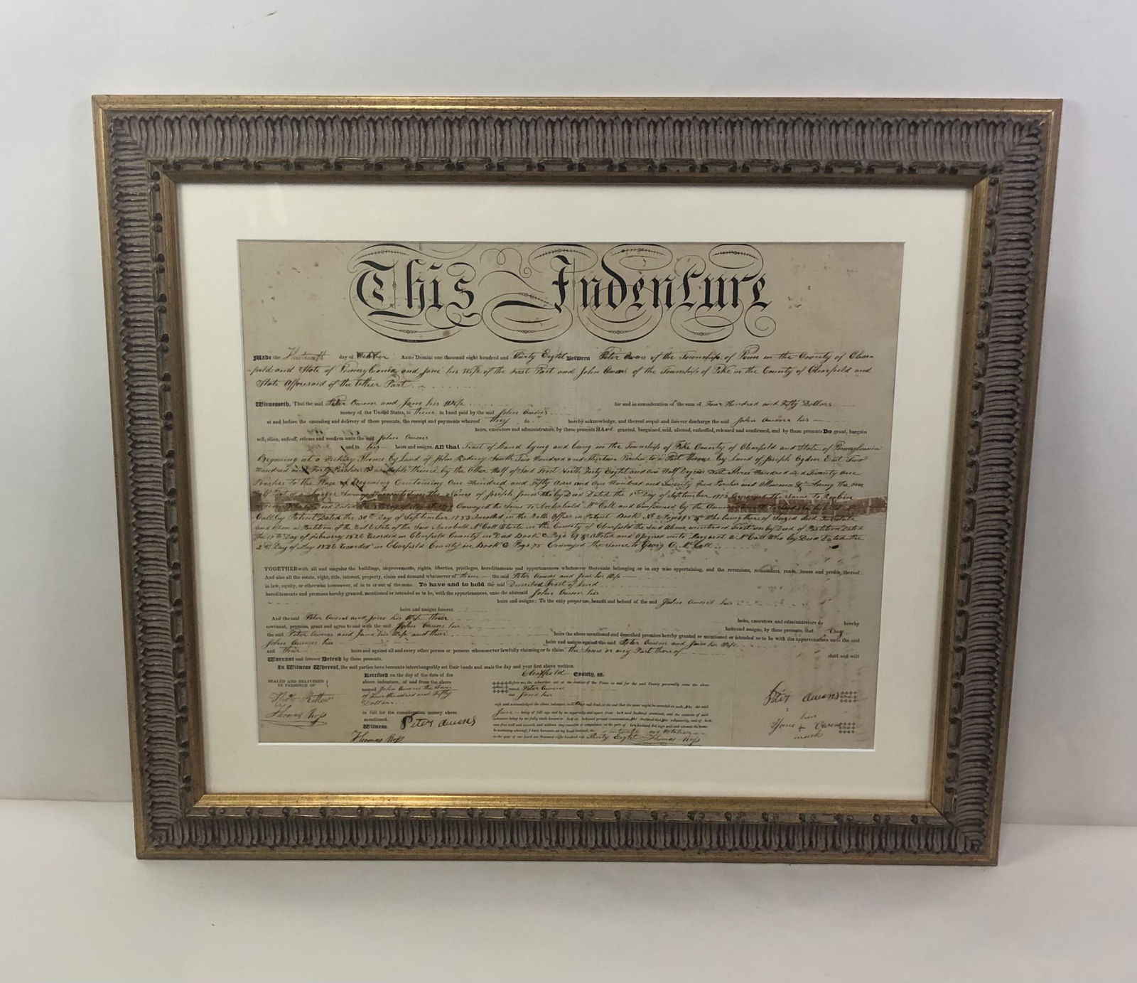 1838 Clearfield County, PA Land Indenture (1 of 4)