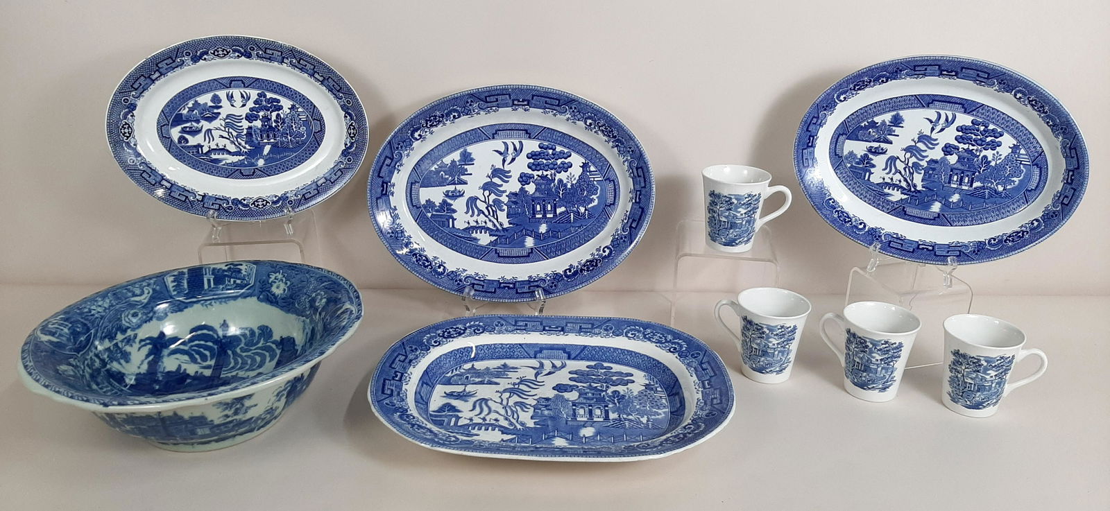 9 Pcs Blue and White Ceramics incl. Ironstone Bowl (1 of 6)