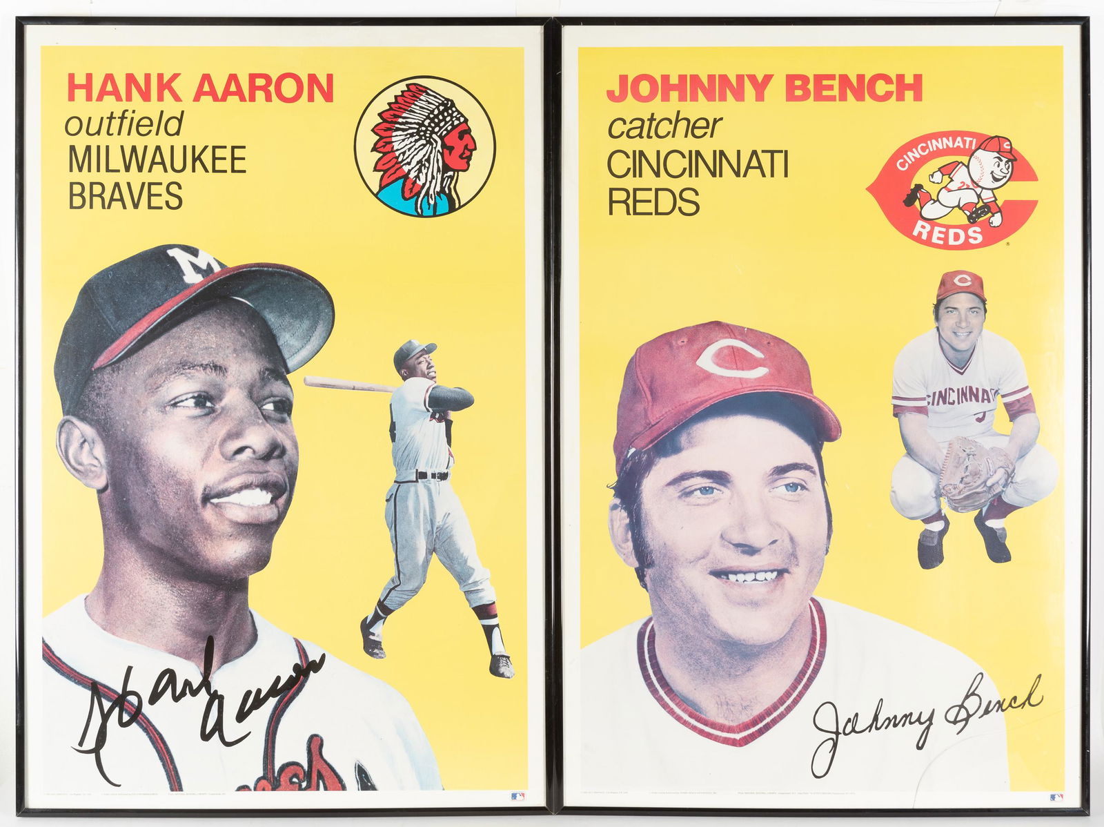 2 MLB Posters, Hank Aaron and Johnny Bench (1 of 5)