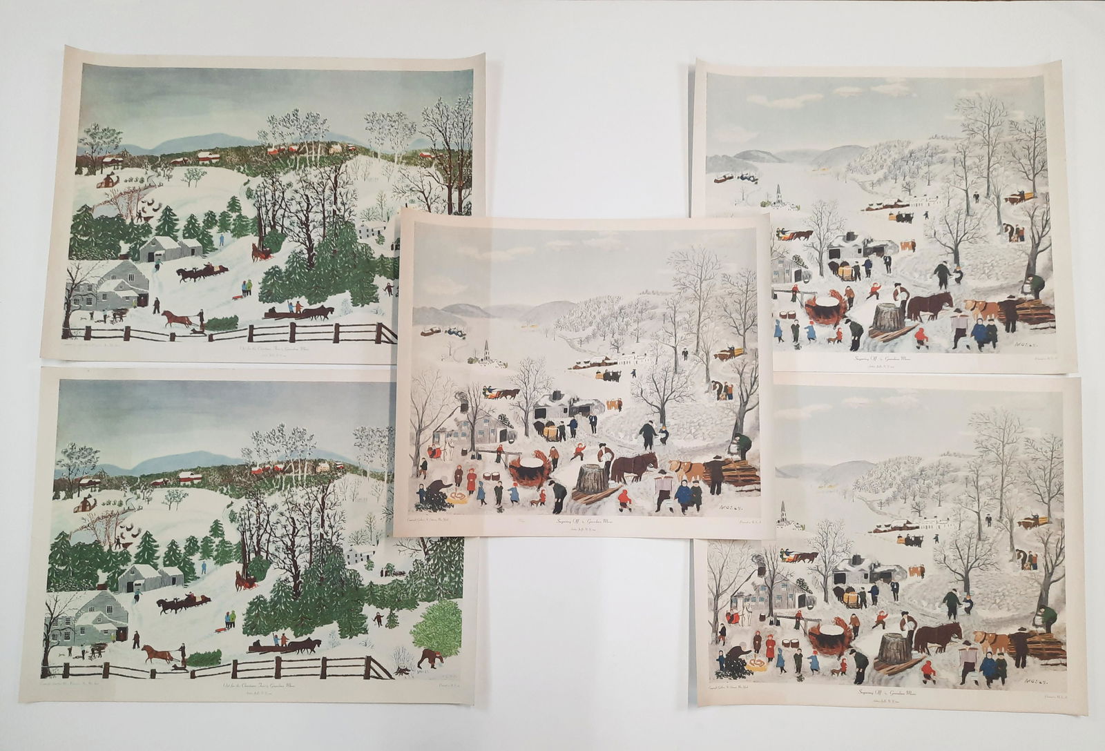 5 Grandma Moses Winter Prints (1 of 9)