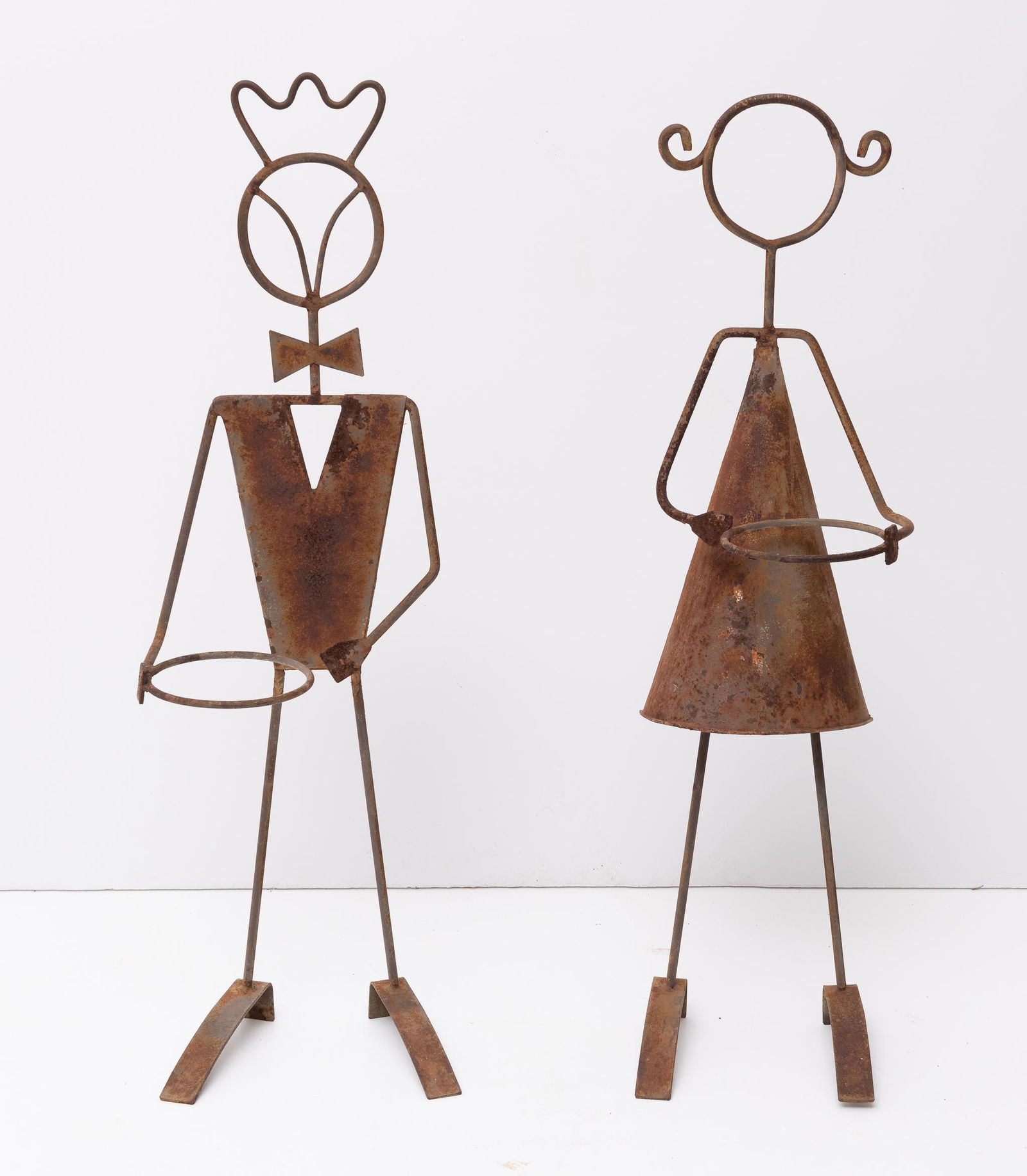 2 Wrought Iron Figural Plant Stands (1 of 3)