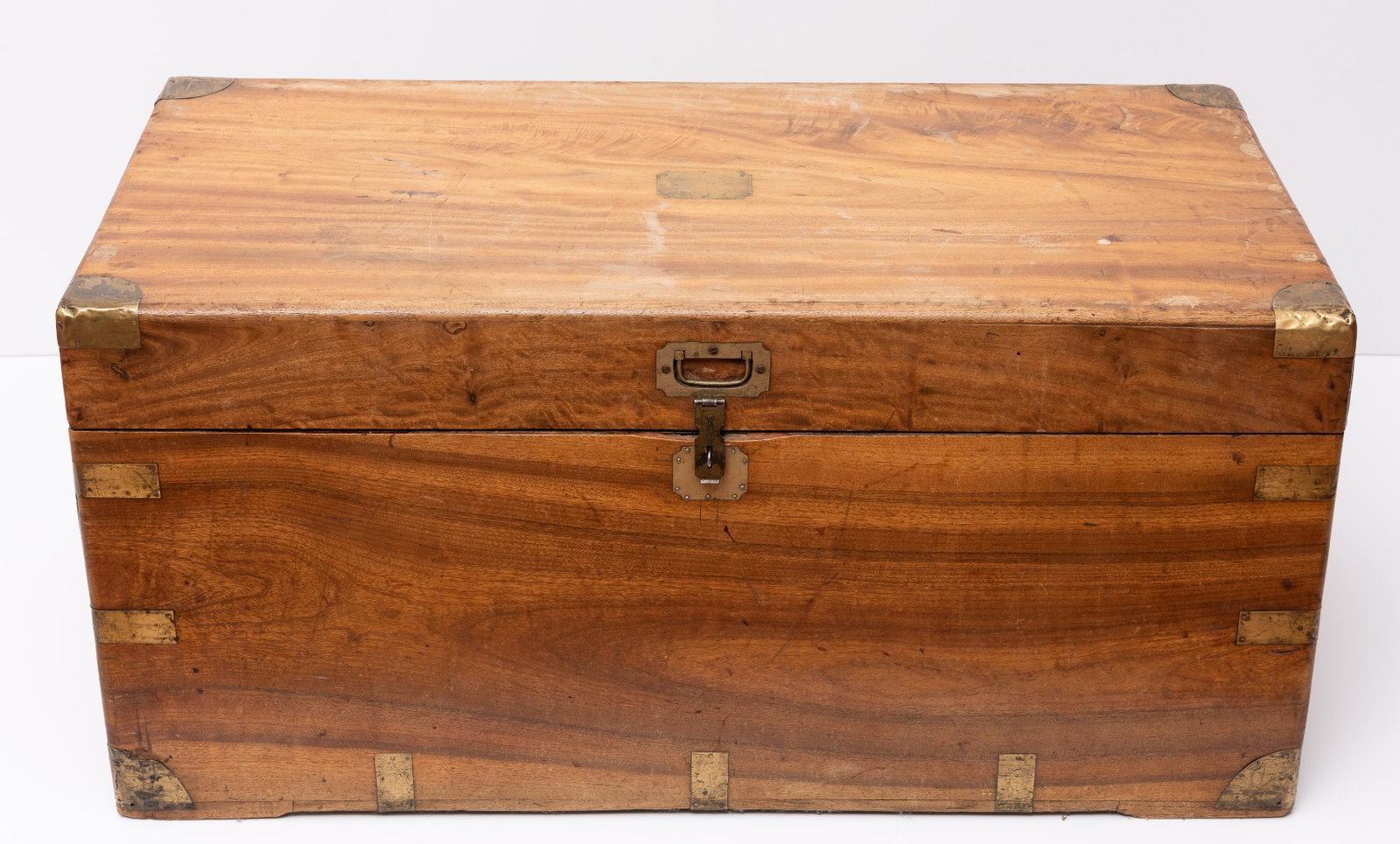 Camphor Wood Maritime Trunk: Brass fittings. 40" wide x 20-1/2" deep x 19" high. IMPORTANT: Before bidding, please read the terms and conditions. When you registered for the auction you agreed to these terms and will be required 
