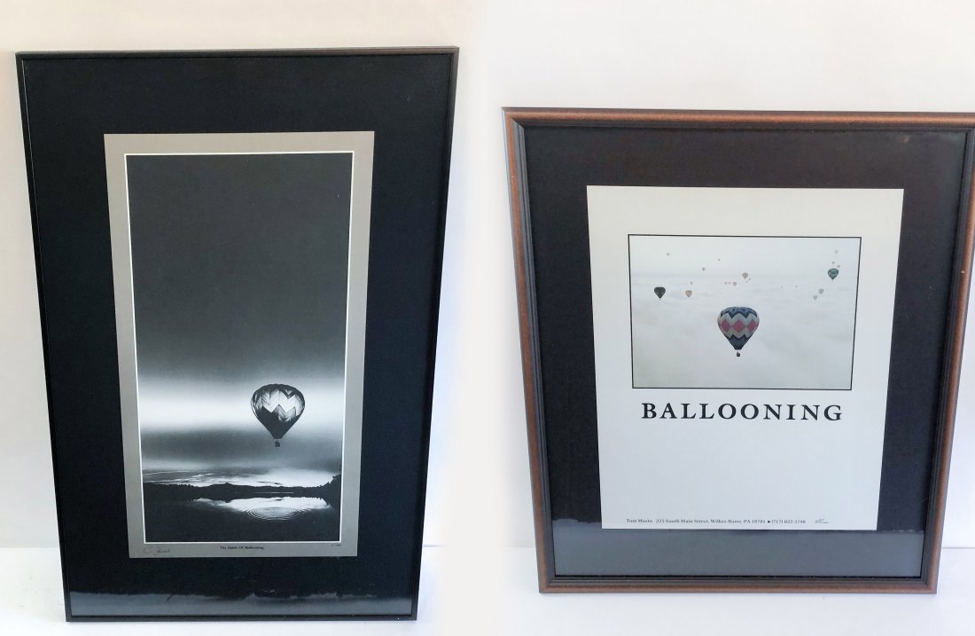 Two Ballooning Prints: Includes: The Spirit of Ballooning Pen signed to bottom left, titled to bottom center, dated to bottom right. Overall 26-1/4" high x 16-1/2" wide. 2) Tom Musto. Overall 28" high x 23-1/2" wide. IMPORT