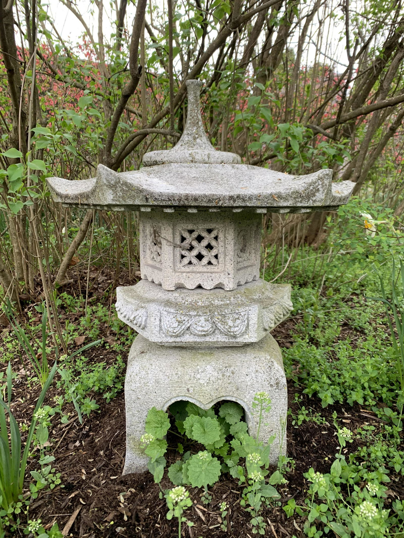 Cast Stone Lantern Pagoda Garden Sculpture (1 of 2)